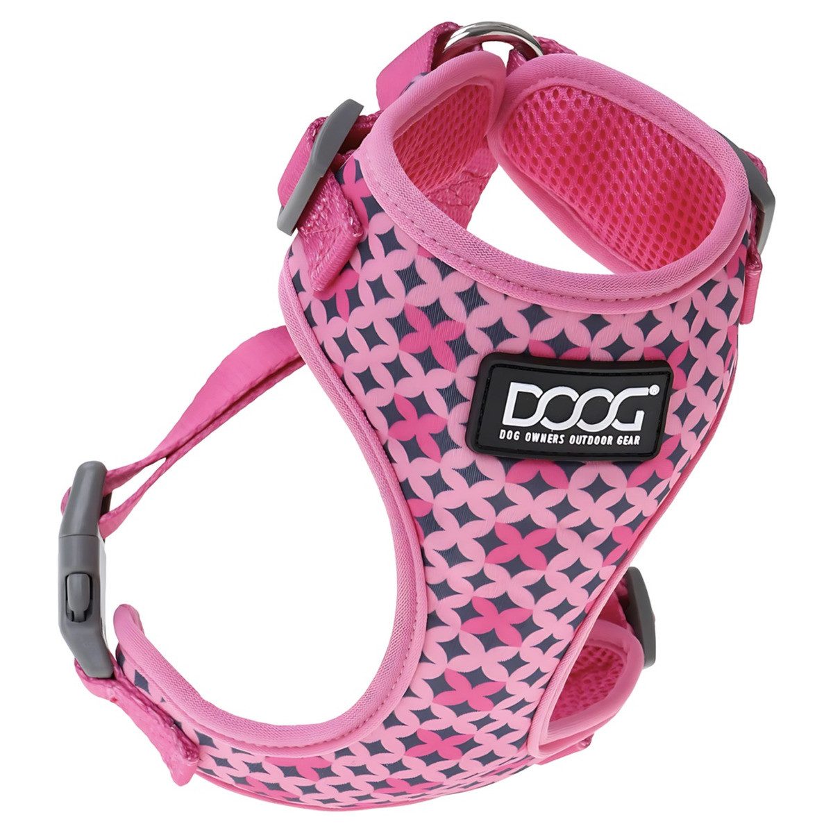 DOOG Hunde-Geschirr Neopren Geschirr Toto pink/schwarze Sterne