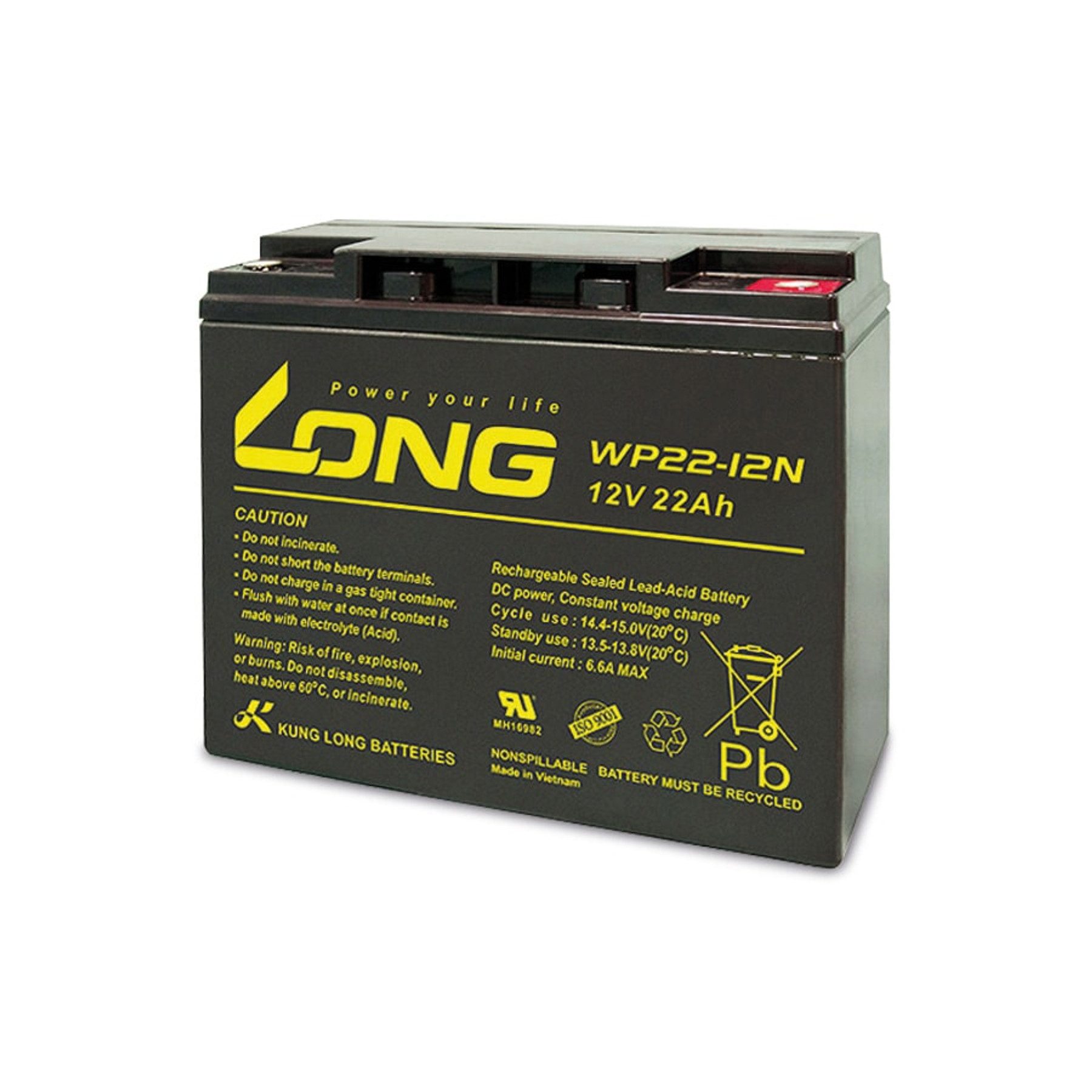 Kung Long KUNG LONG Blei-Akkumulator WP22-12N, 12 V-/22 Ah Bleiakkus
