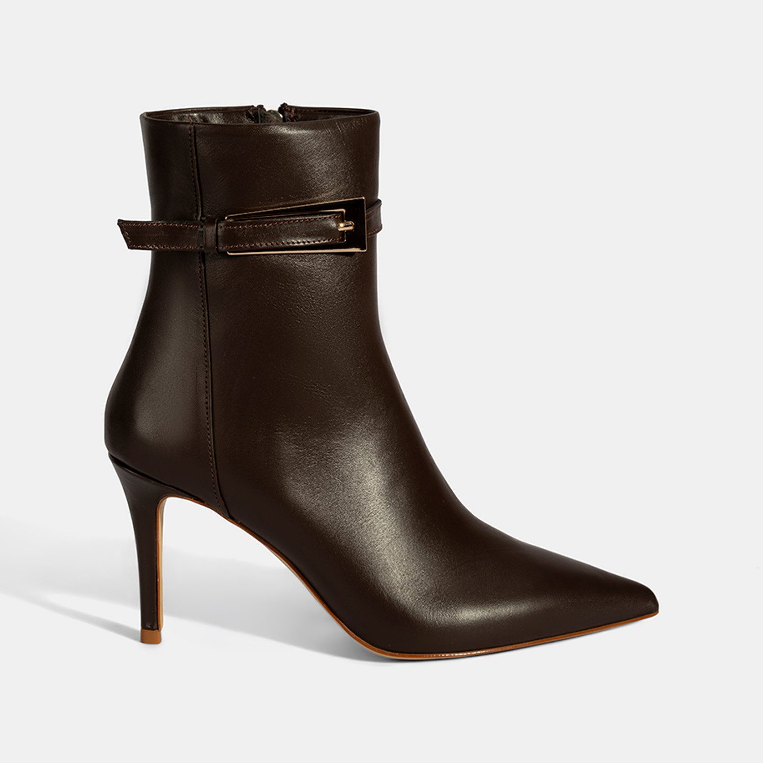 Desa Damen-Stiletto-Stiefeletten – Obermaterial aus Leder, 9 cm Absatz, Re günstig online kaufen