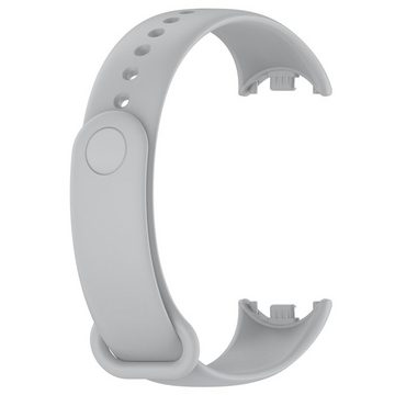 Wigento Smartwatch-Armband Für Xiaomi Band 8 Premium Sport Silikon Uhrenarmband Armband Grau Neu