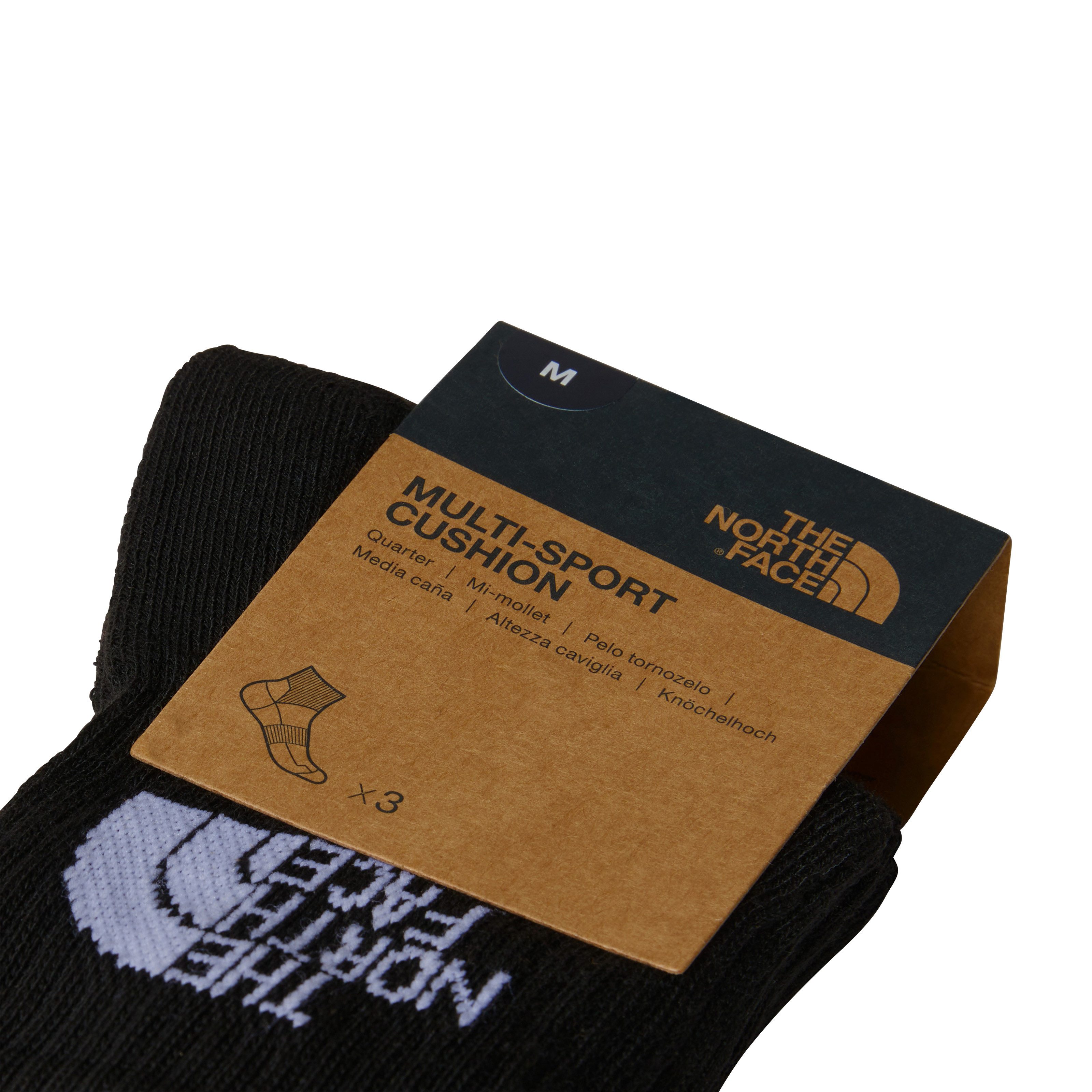 The North Face Sportsocken MULTI SPORT CUSH QUARTER SOCK 3P (Packung, 3-Paar) für Erwachsene, mit Logostickerei, mit Belüftungszonen