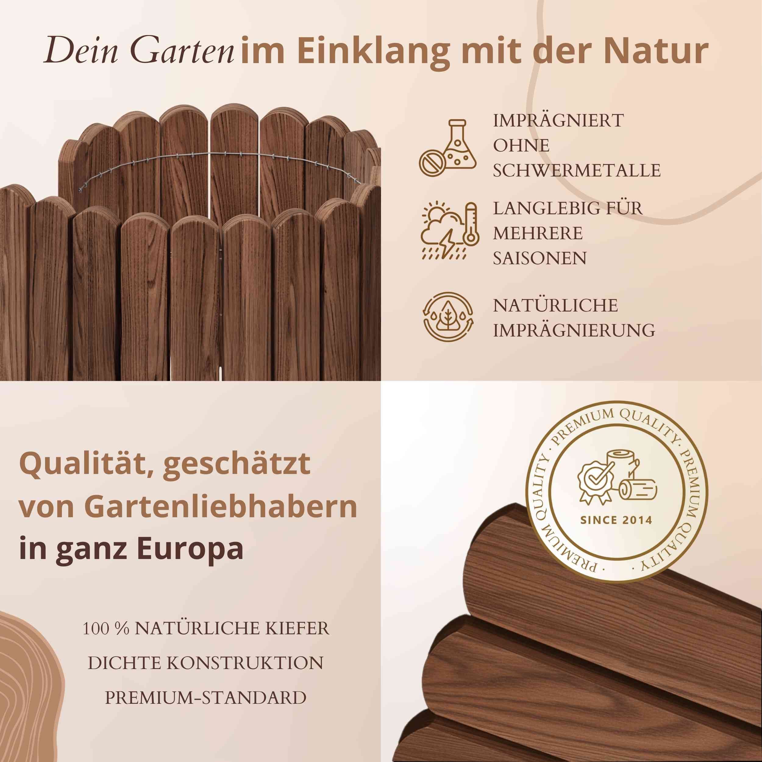 Floranica Palisade Flexible Rasenkante Rollborder Beeteinfassung Beetumrand günstig online kaufen