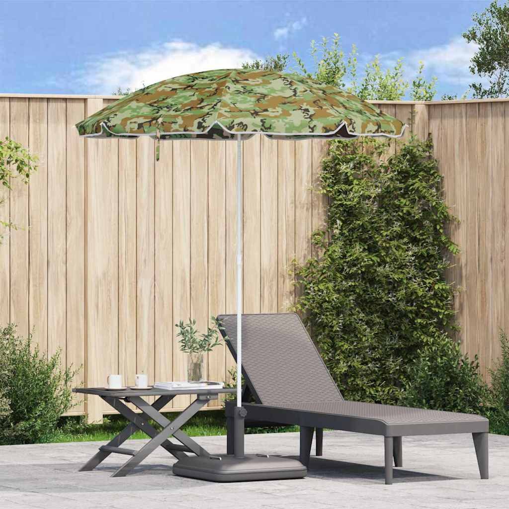 furnicato Sonnenschirm Strandparasol rund 206x206x212 cm in Tarnung, LxB: 206x206 cm