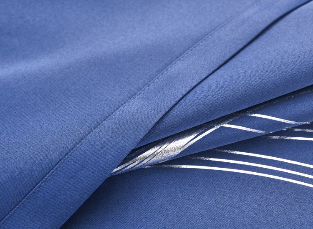 Navy blau Vorhänge, mit K&B Verdunkelungsvorhänge, Foliendruck, Verdunkelungsvorhang