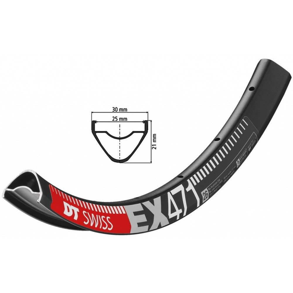 DT Swiss Fahrradreifen ex 471 26 schwarz Fahrradfelge Aluminium schwarz