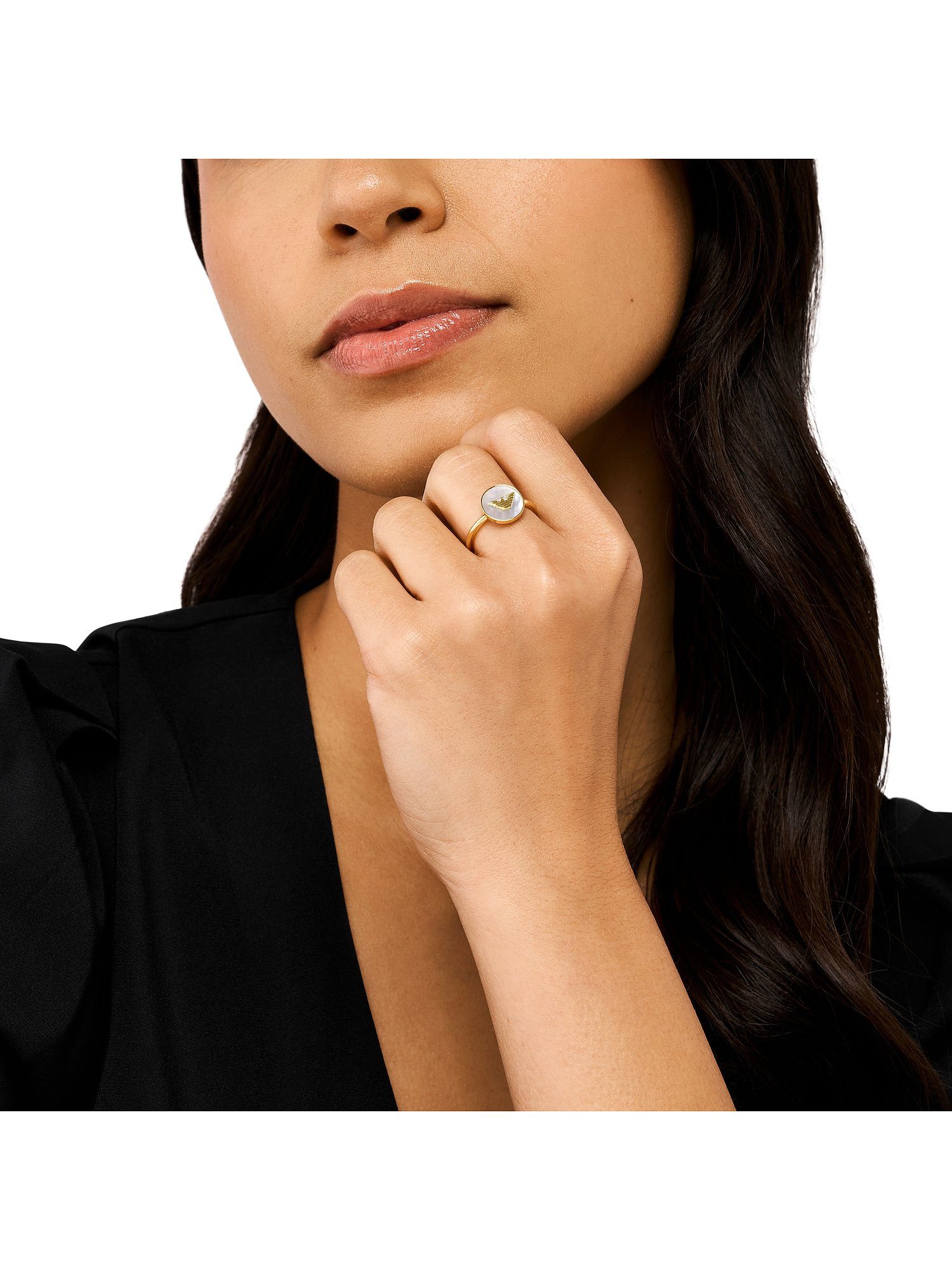 Emporio Armani Fingerring Emporio Armani Damen-Damenring Metall Perlmutt, P günstig online kaufen