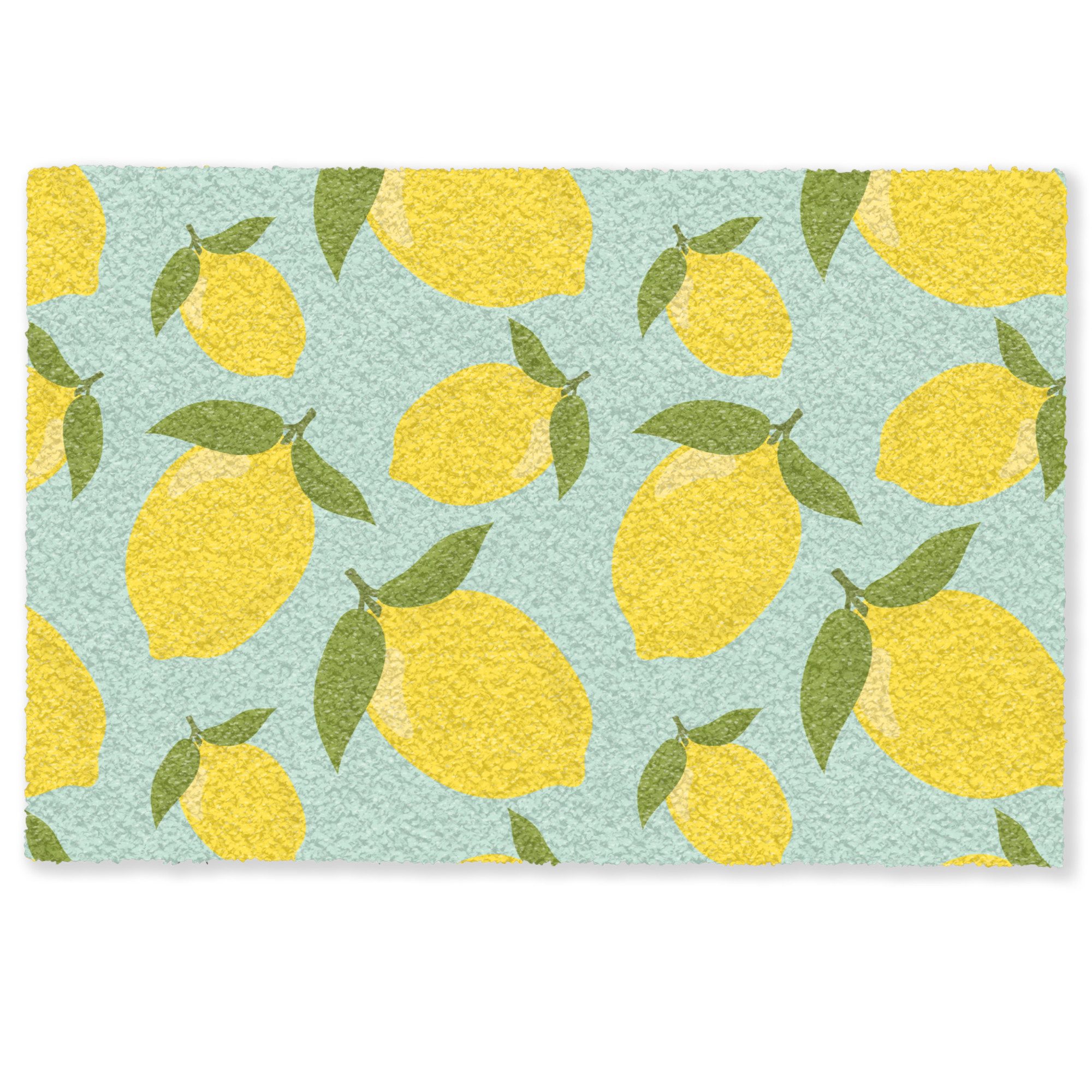 MuchoWow Fußmatte Muster Zitronen - Gelb - Blau - Muster - Früchte, Rechtec günstig online kaufen