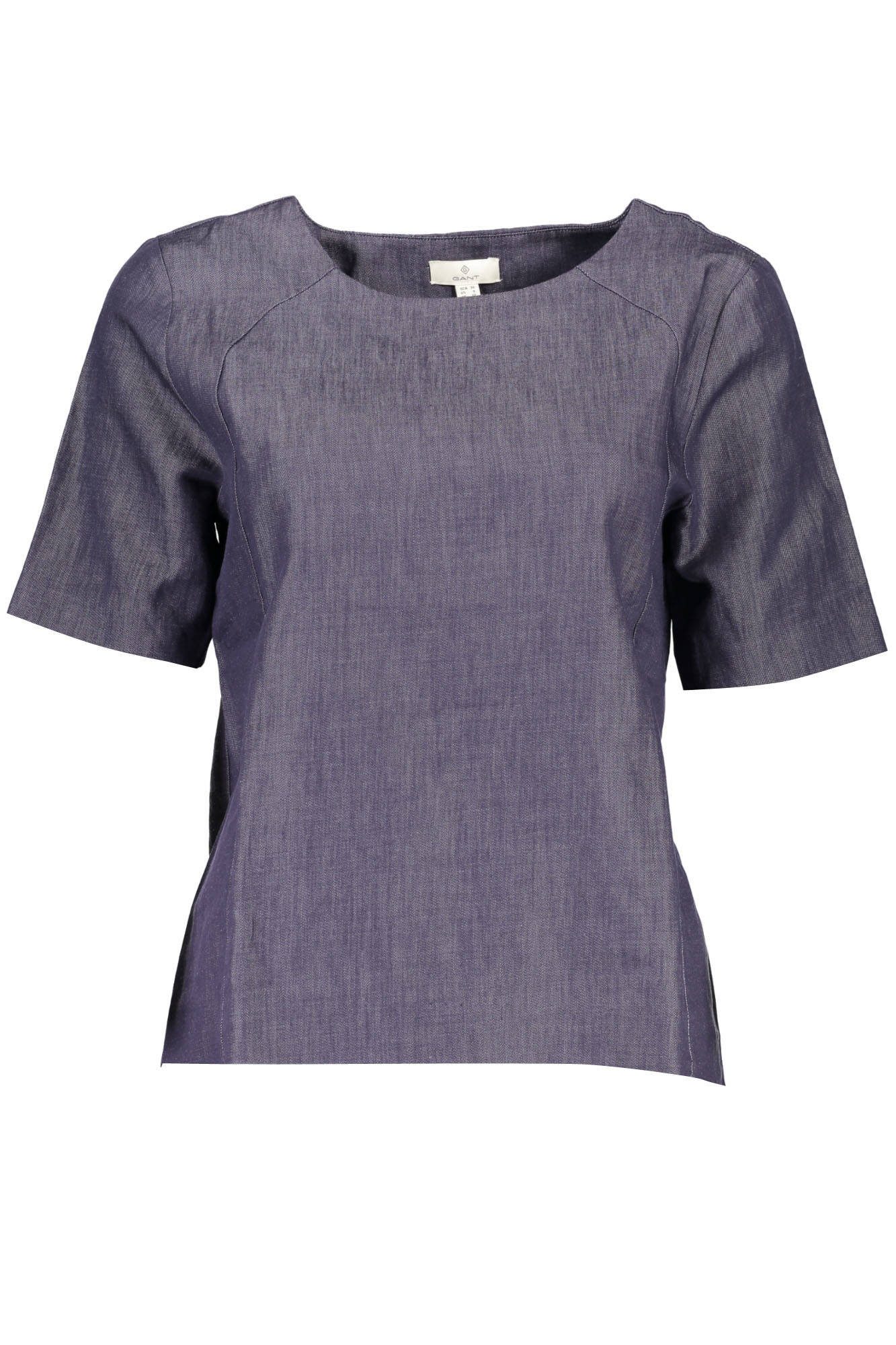 Gant T-Shirt Damen T-Shirt Blau mit Logo und Rundhals –