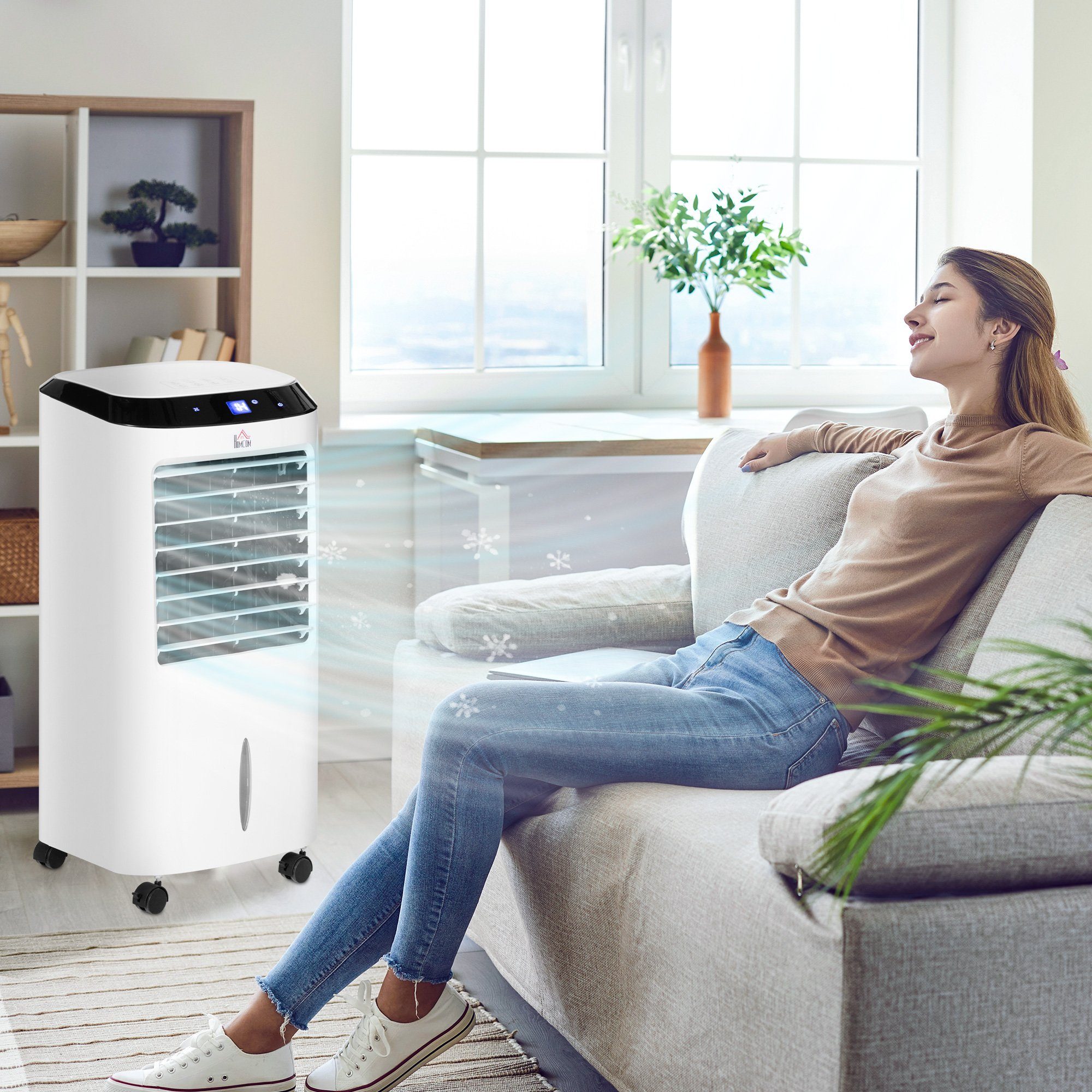 HOMCOM Standventilator Mobile Klimaanlage, mit Fernbedienung