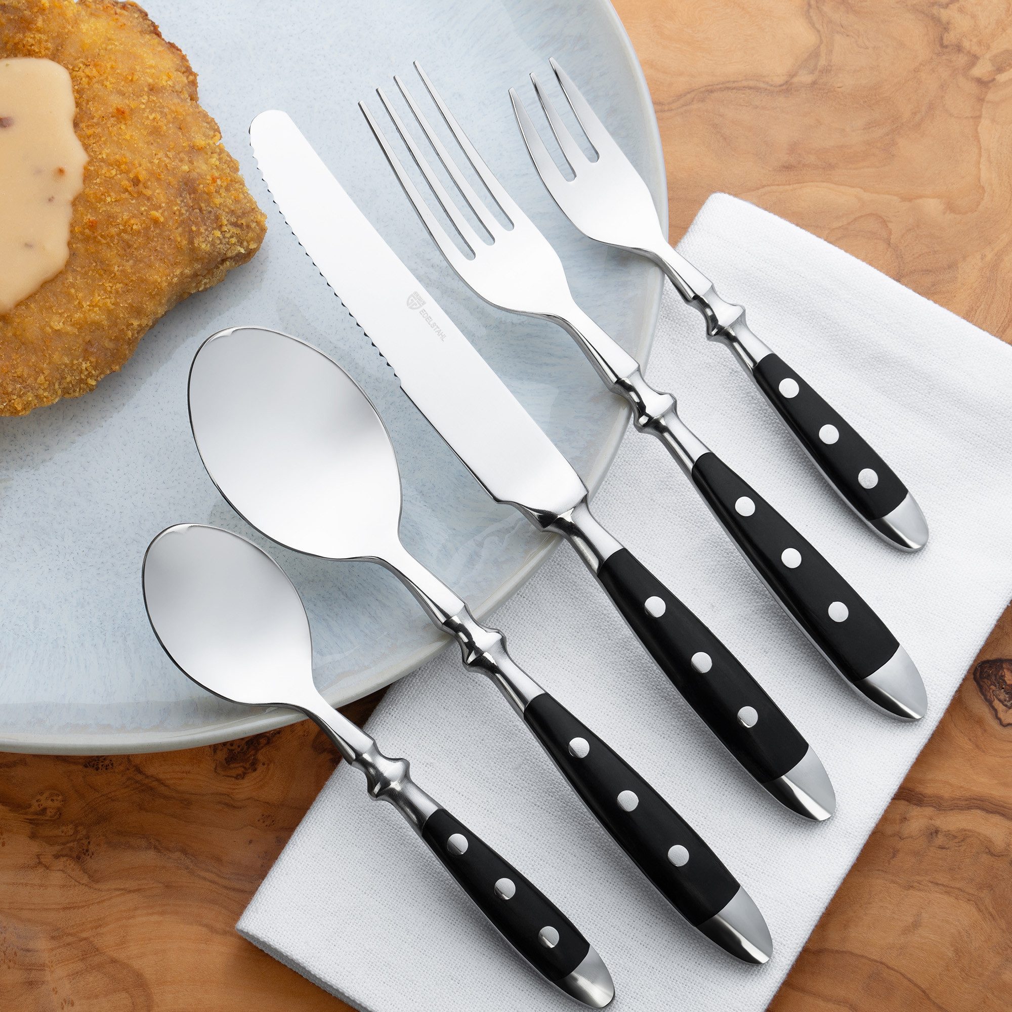 GRÄWE Besteck-Set GRÄWE Tafelbesteck 30-tlg. 6 Personen, Serie NÜRNBERG, schwarz, Edelstahl 18/0 – Bild 4 von 4