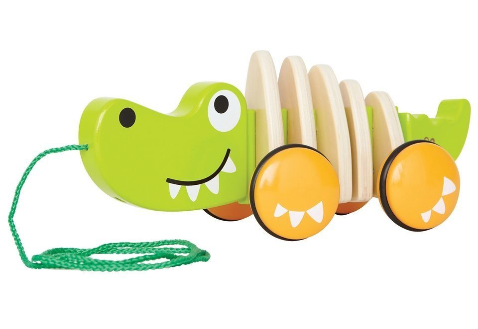 Fördert Nachziehtier Croc, Feinmotorik, Koordination Hape Vorstellungskraft Holzspielzeug, und