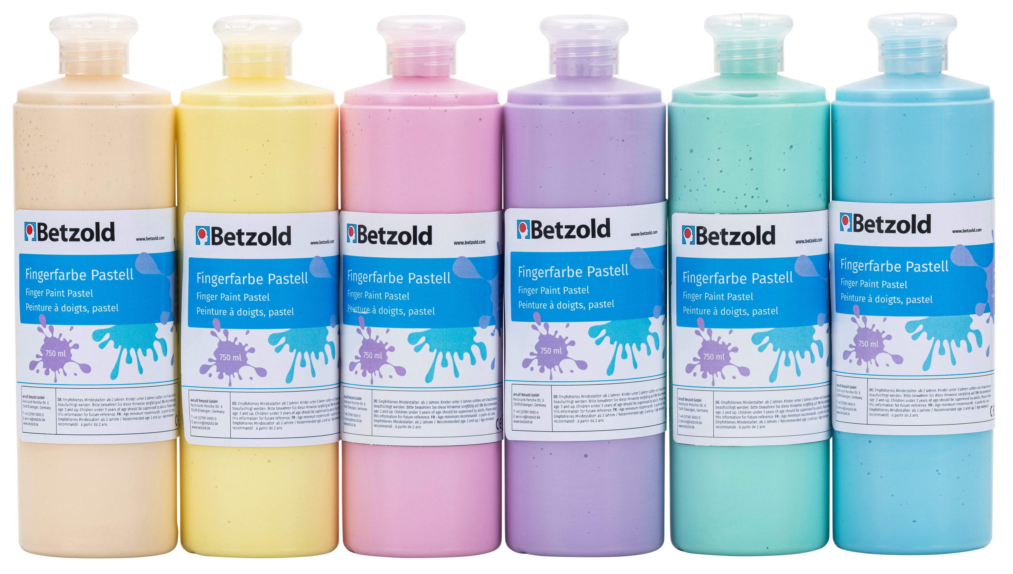 Betzold Fingerfarbe Fingerfarben, 6er-Set