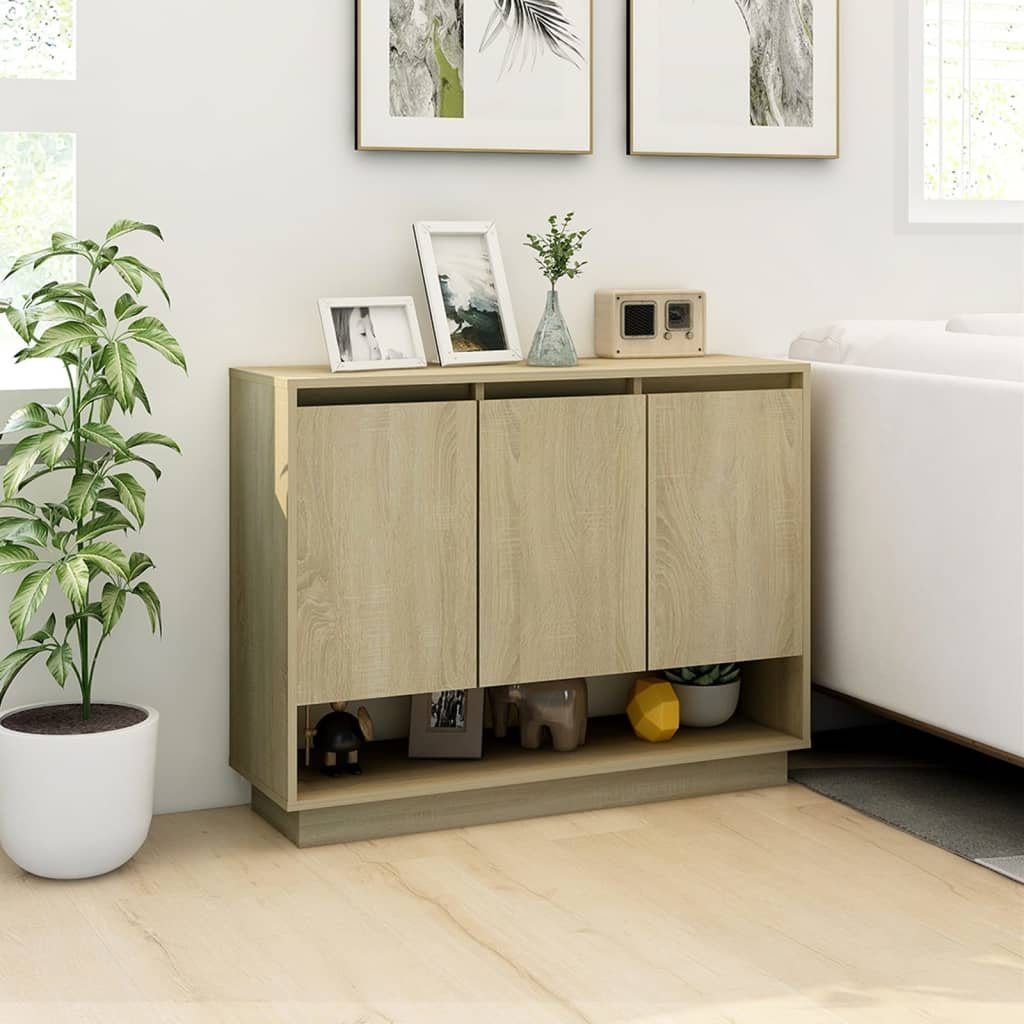furnicato Sideboard Sonoma-Eiche 97 x 31 x 75 cm Massivholz (1 St)