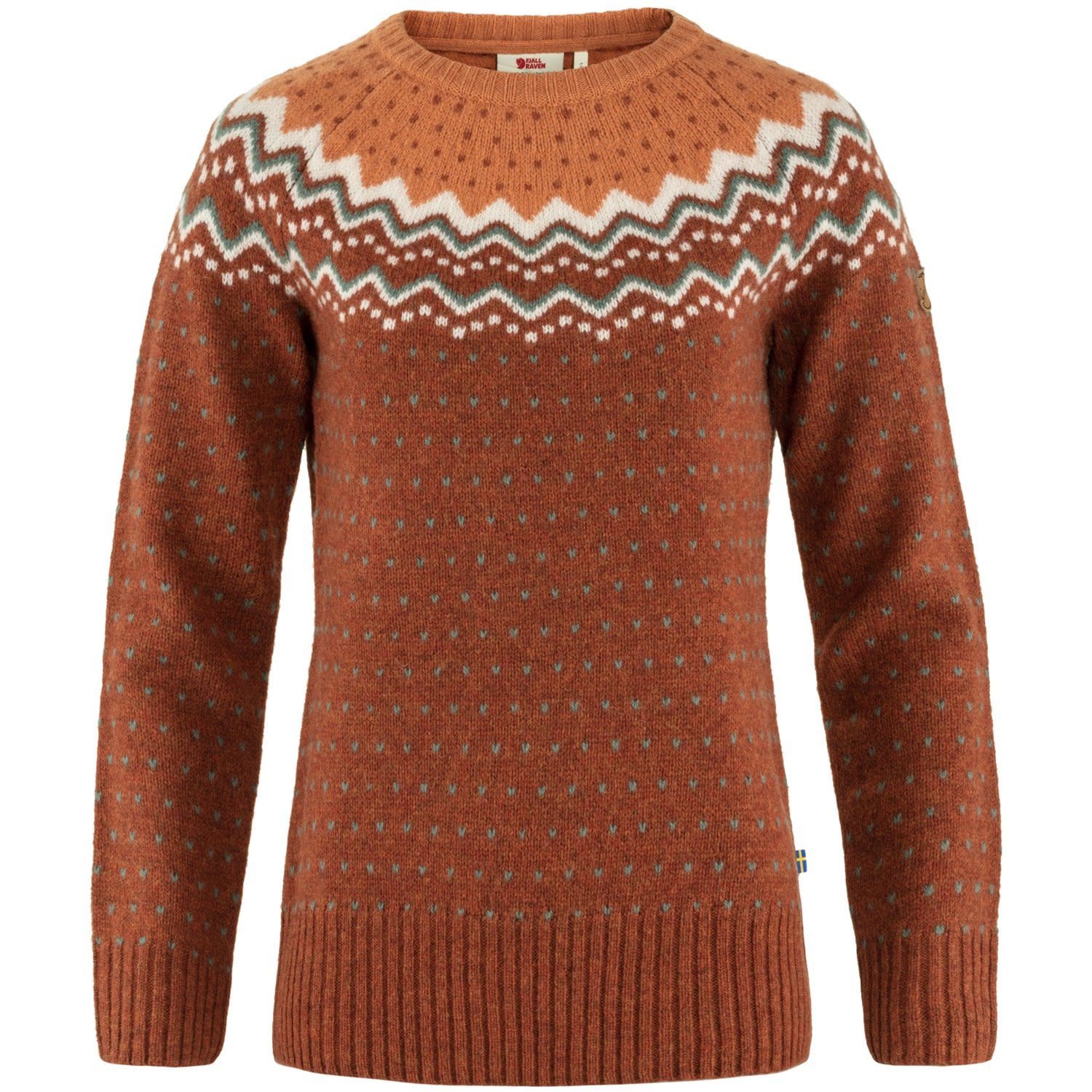 Fjällräven Longpullover Fjällräven W Övik Knit Sweater Damen Brown Leaf - Desert Brown | Sweatshirts