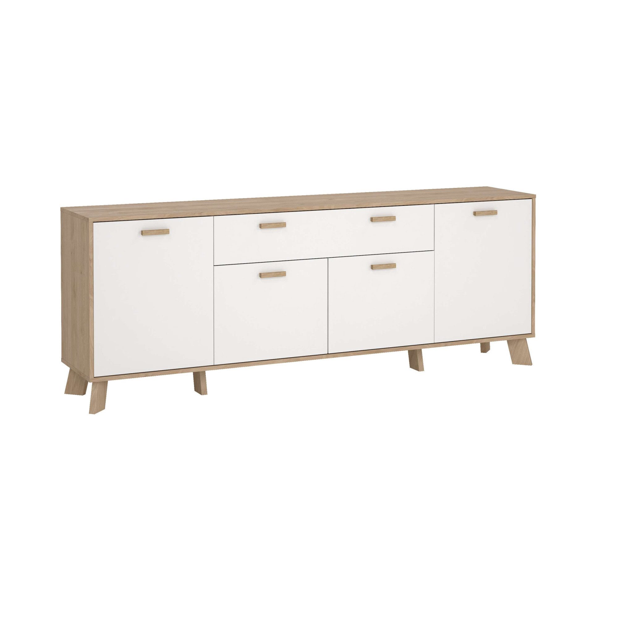 Home affaire Sideboard Ikast, Stauraum, Schubladenschrank, Aufbewahrung, Breite 196 cm, 4 Türen, 2 Schubladen, Höhe 73 cm