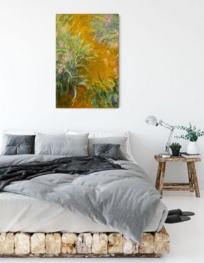 Pixxprint Leinwandbild Claude Monet - Weg durch die Schwertlilien, Claude Monet - Weg durch die Schwertlilien (1 St), Leinwandbild fertig bespannt, inkl. Zackenaufhänger