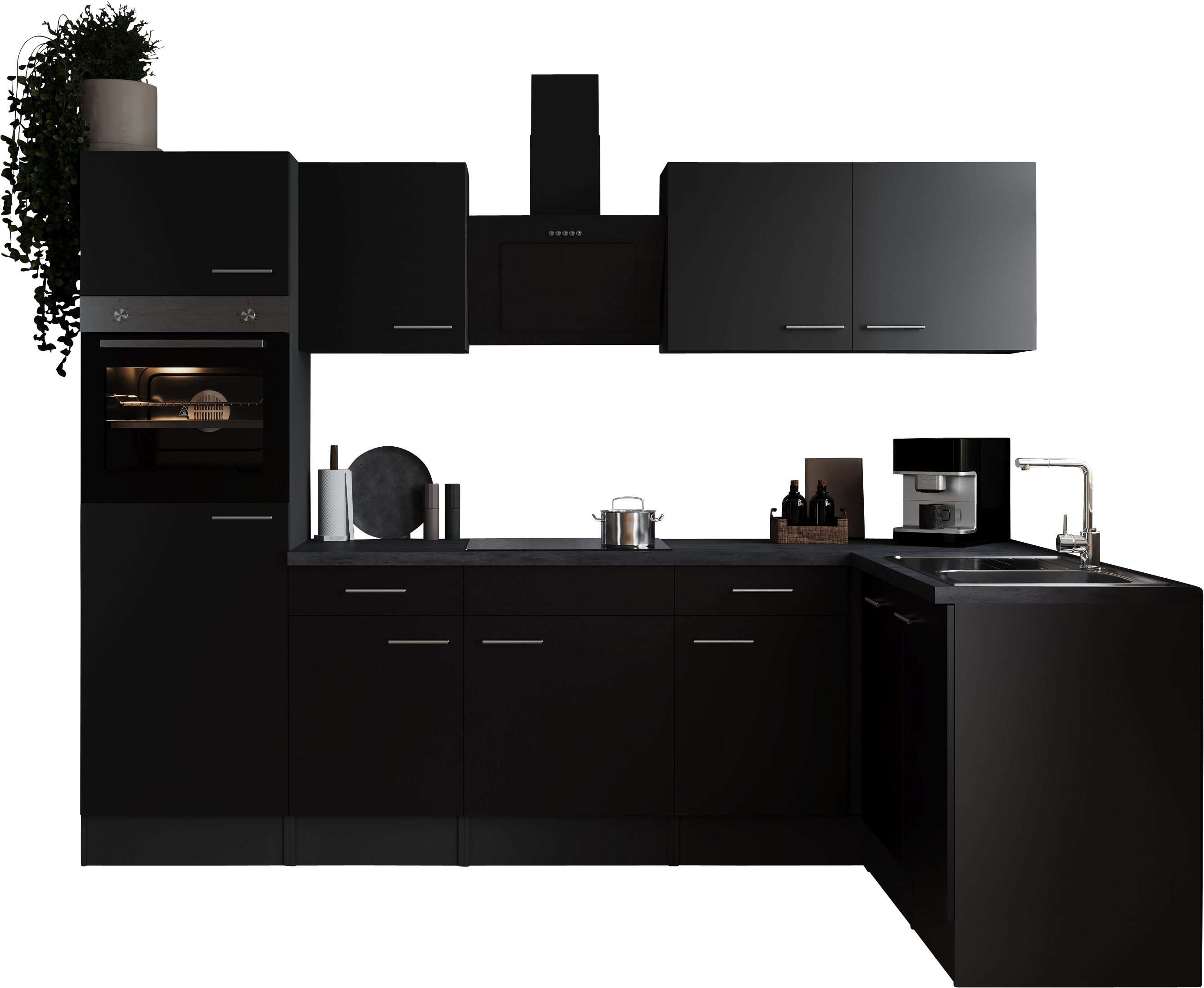 RESPEKTA Winkelküche Oliver, Breite 280 cm, 90 cm Arbeitshöhe, in exklusiver Konfiguration für OTTO