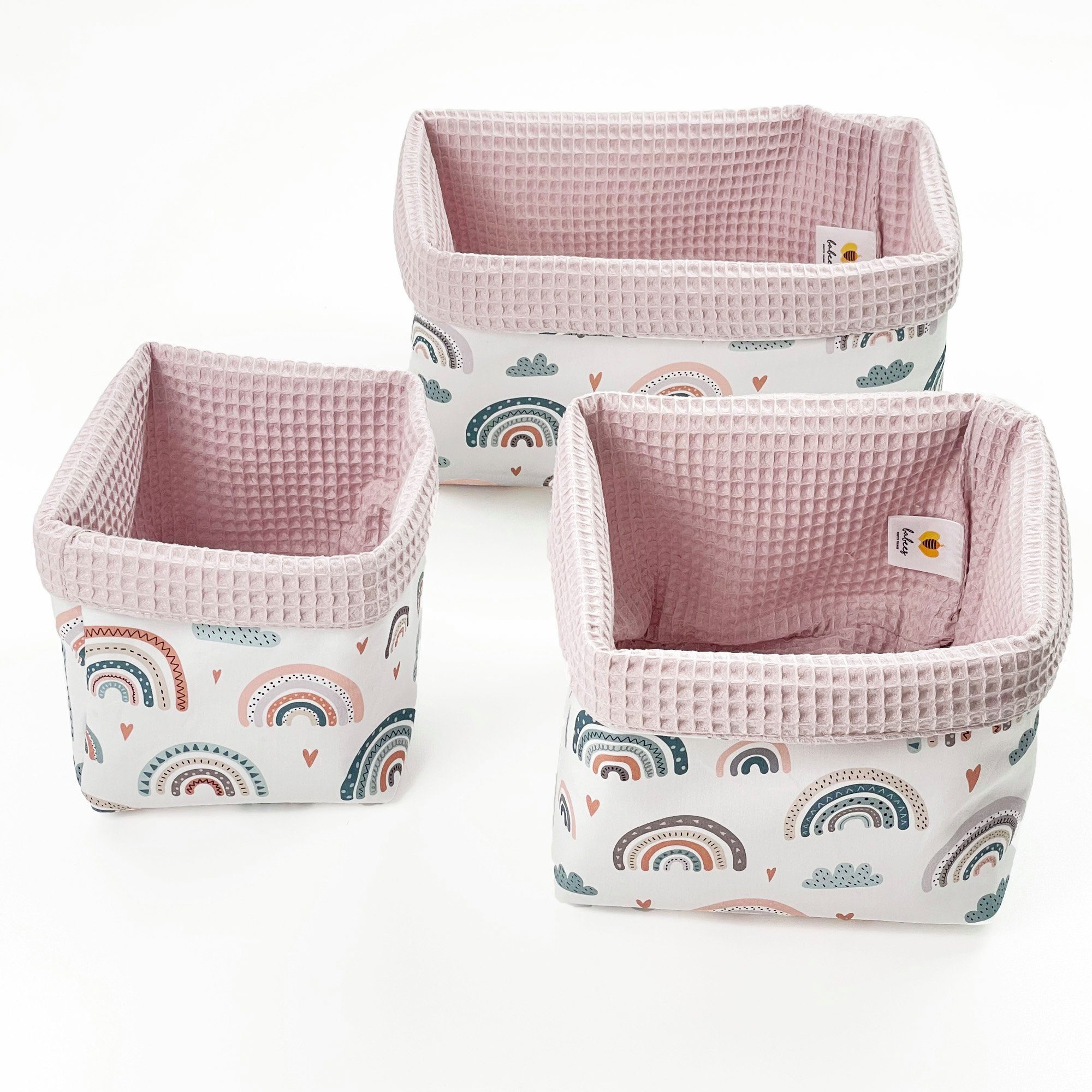 BABEES Aufbewahrungskorb Aufbewahrungskorb Wickeltisch Baby, Körbchen Set 3, Organizer Utensilo