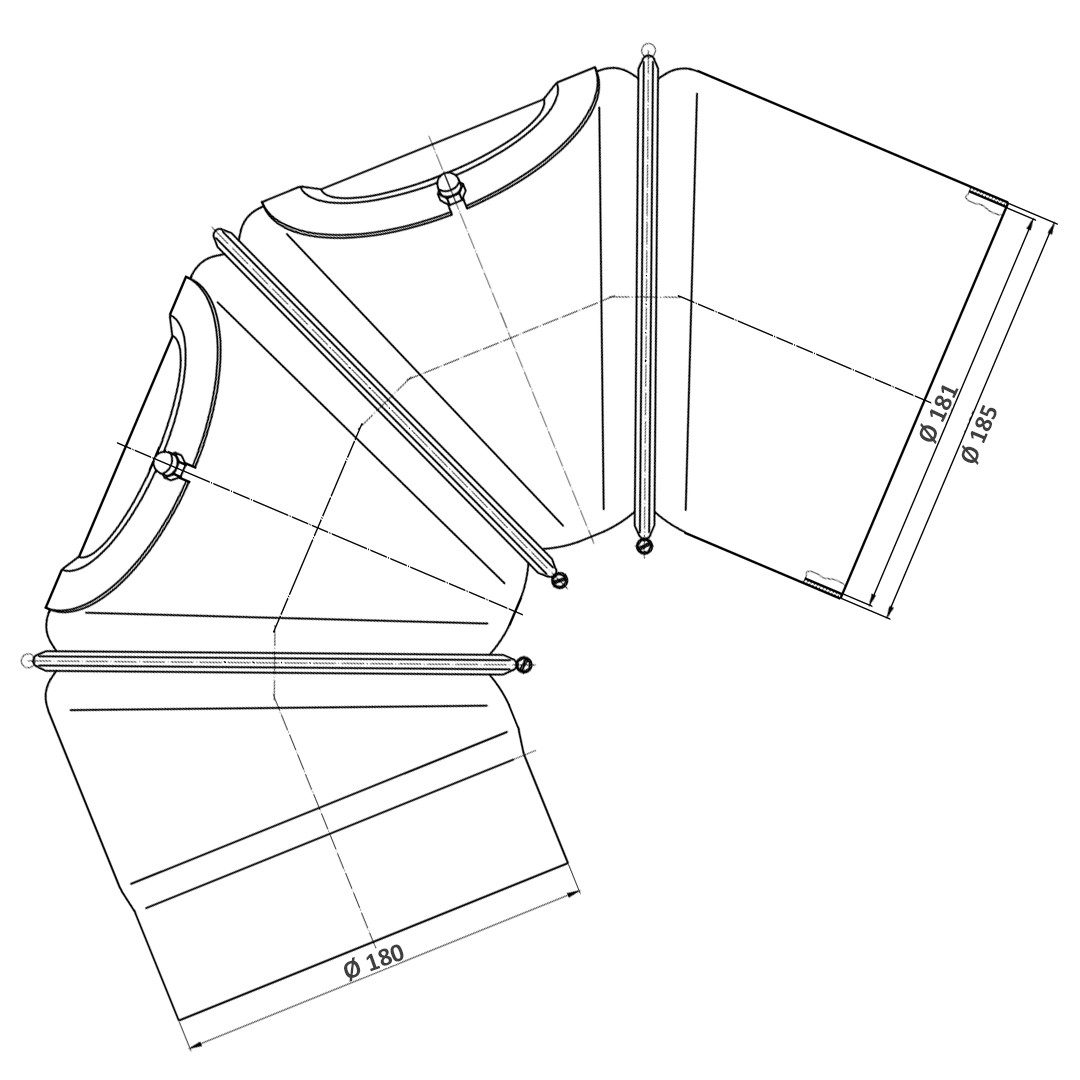 Feuercampus Ofenrohr Multibogen, 180 mm