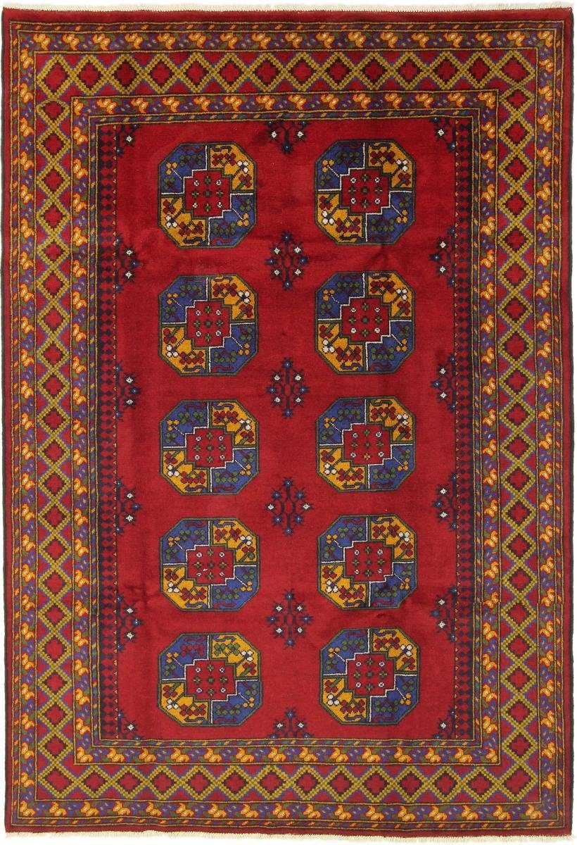 Orientteppich Afghan Akhche 201x290 Handgeknüpfter Orientteppich, Nain Trading, rechteckig, Höhe: 6 mm