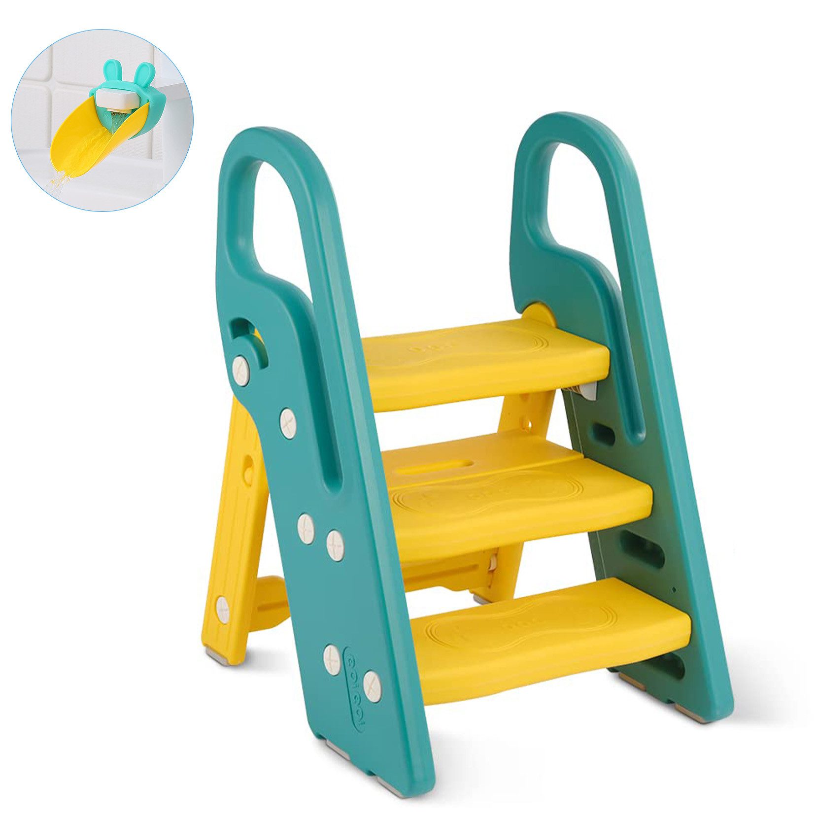 OUNUO Baby-Toilettensitz Baby-Toilettensitz klappbarer Hocker 3 günstig online kaufen