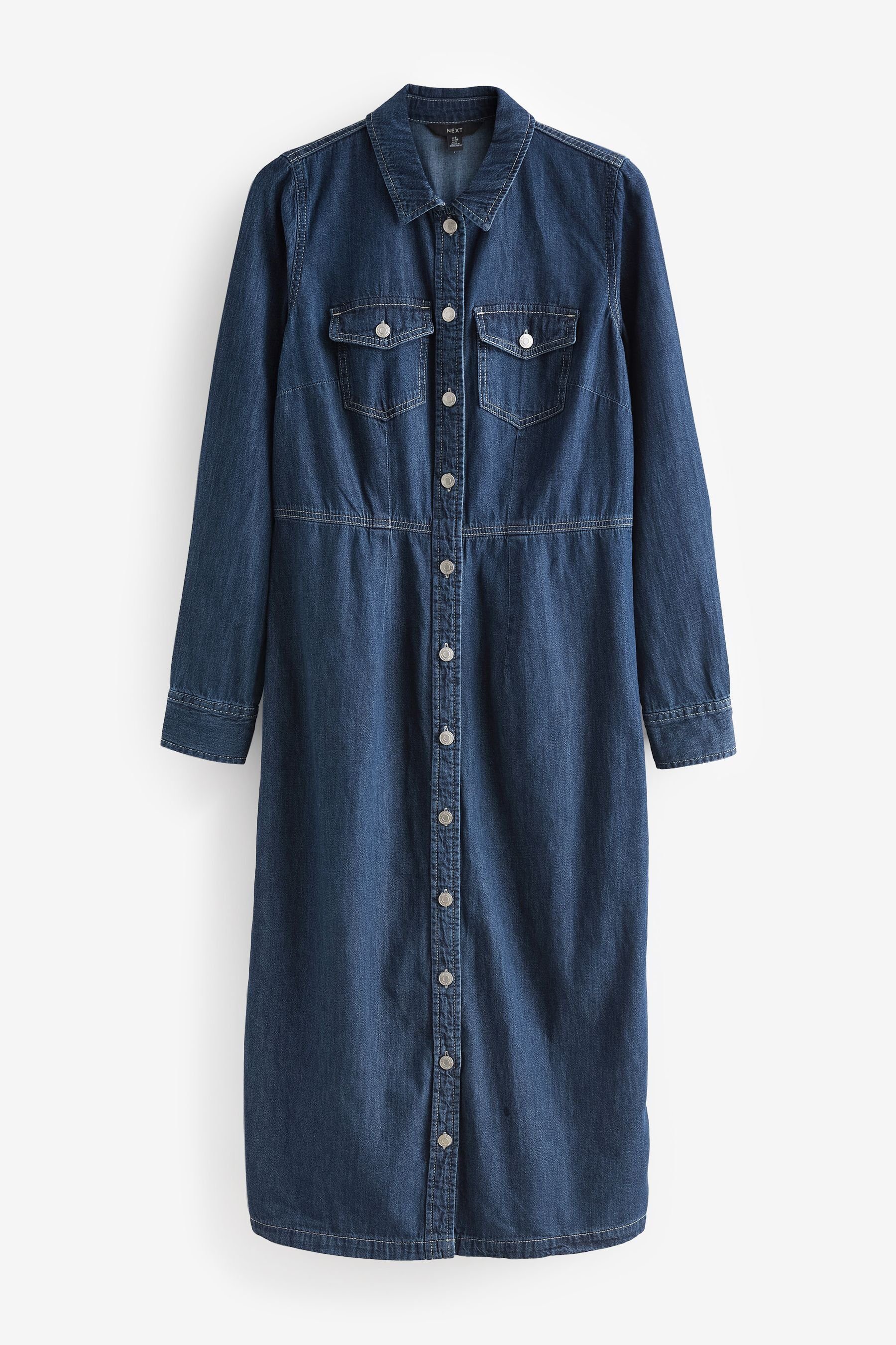 Next Jeanskleid Denim-Hemdkleid in Midilänge (1-tlg), Mode und Accessoires  für die ganze Familie
