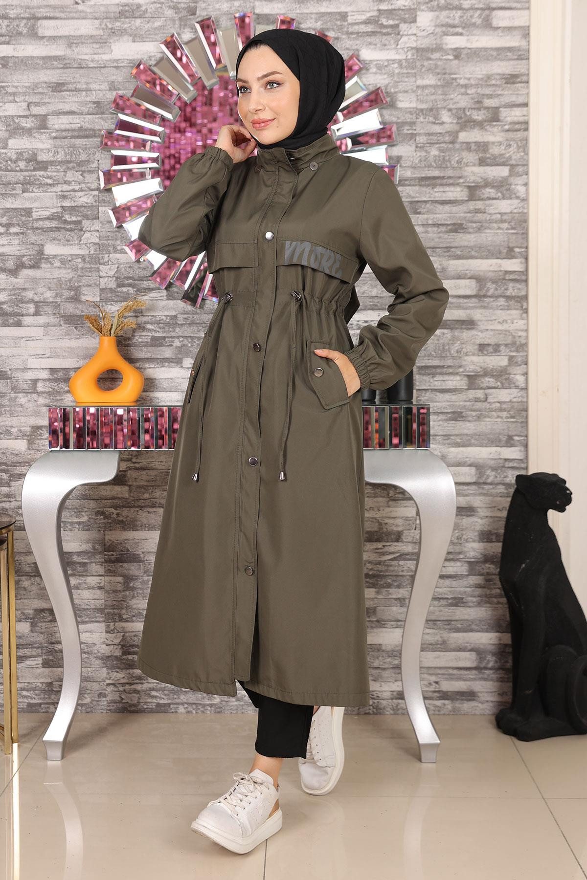 MODAMİHRAM Winterjacke Schwarzer Kapuzenmantel 15900 günstig online kaufen