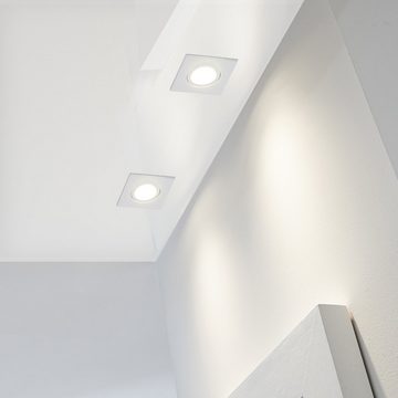 LEDANDO LED Einbaustrahler 10er LED Einbaustrahler Set für die Spanndecke Weiß matt mit LED GU10