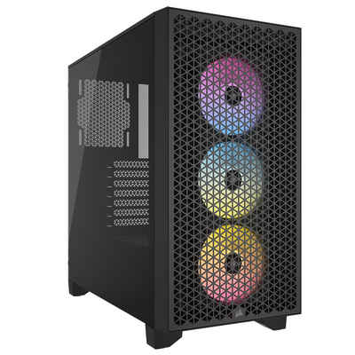 Corsair PC-Gehäuse 3000D RGB Airflow Tempered Glass Mid-Tower, Black, RGB
