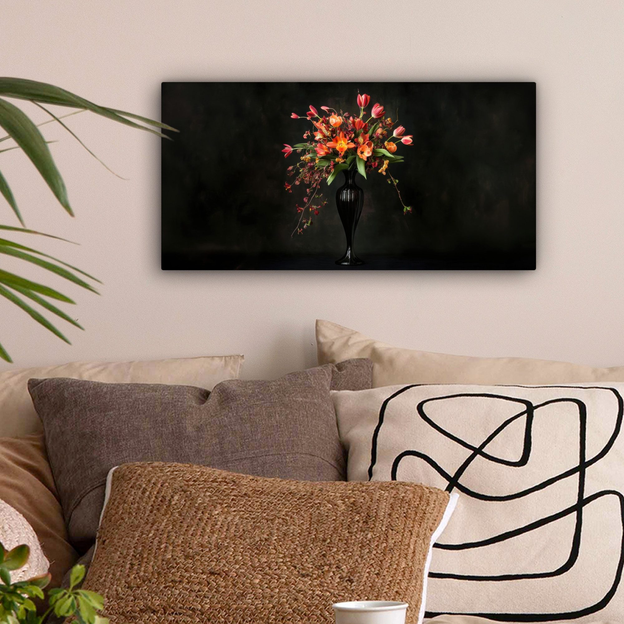 OneMillionCanvasses® Leinwandbild Panorama Ornamental - Blumenstrauß günstig online kaufen
