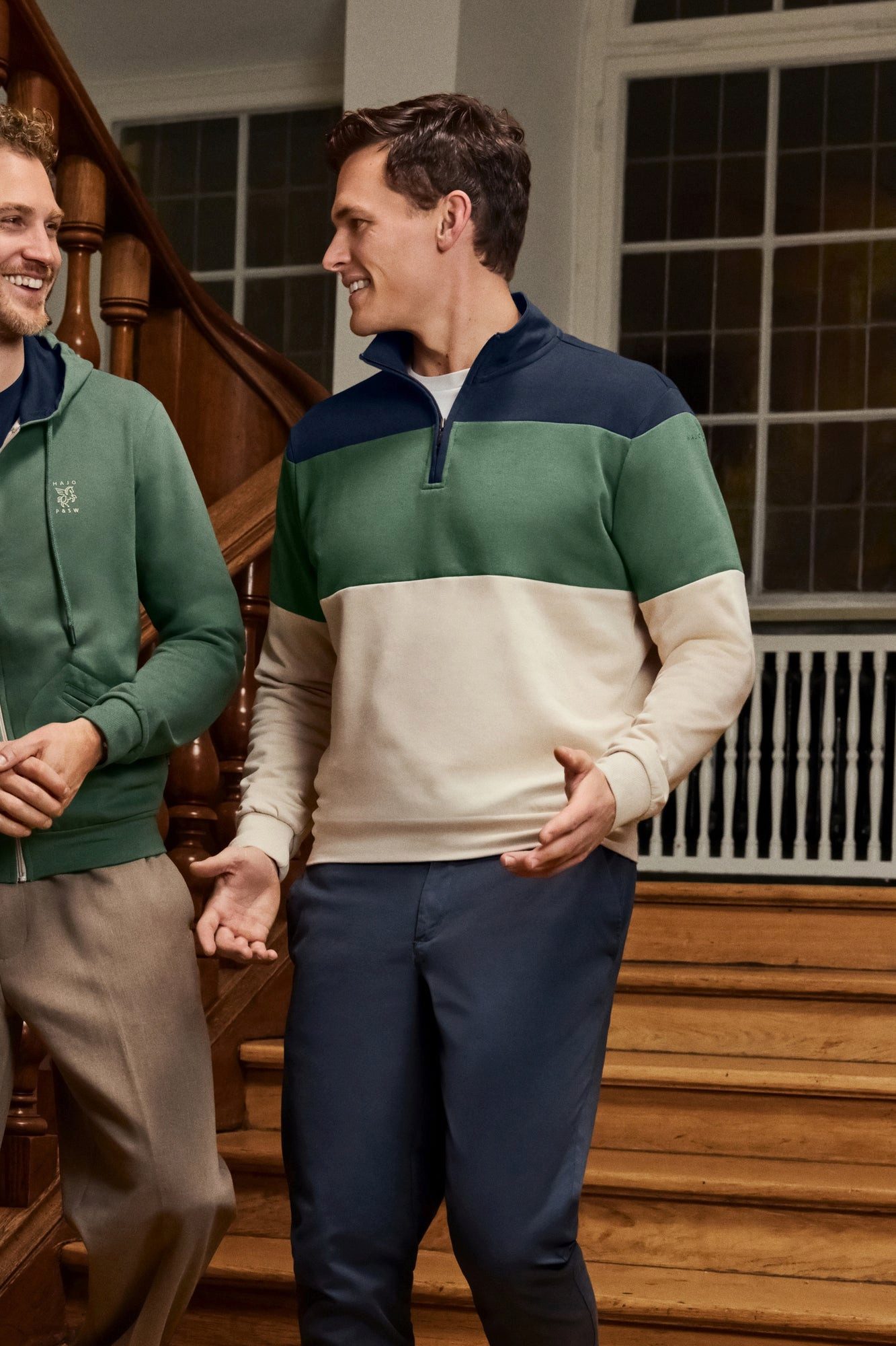 Hajo Sweatshirt Blockstreifensweatshirt "French Terry" mit Stehkragen und Reißverschlu