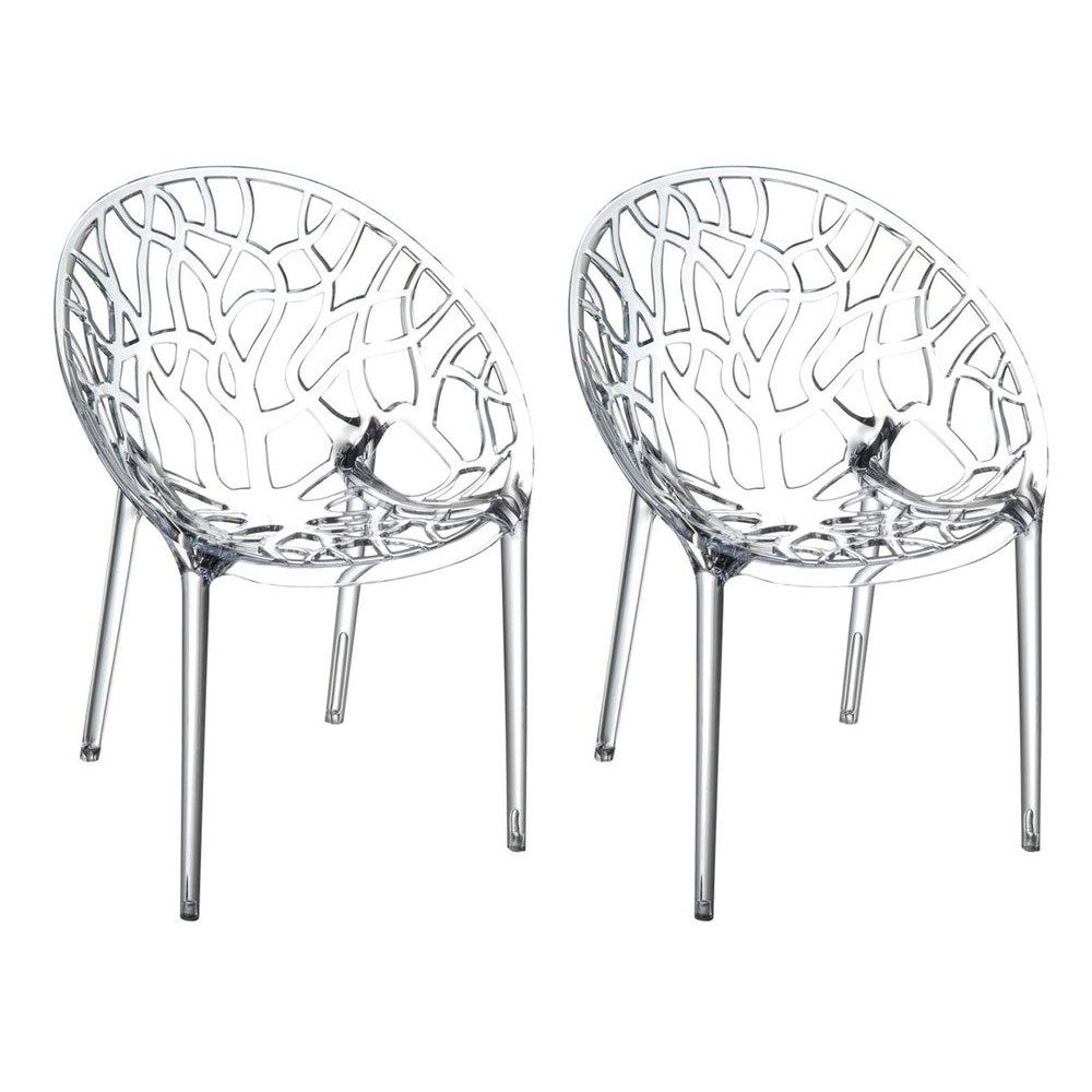 CLP Stapelstuhl Gartenstuhl Schalenstuhl Designerstuhl (Spar-Set, 2 St), stapelbar, UV-beständig, bis 160 kg, Polycarbonat