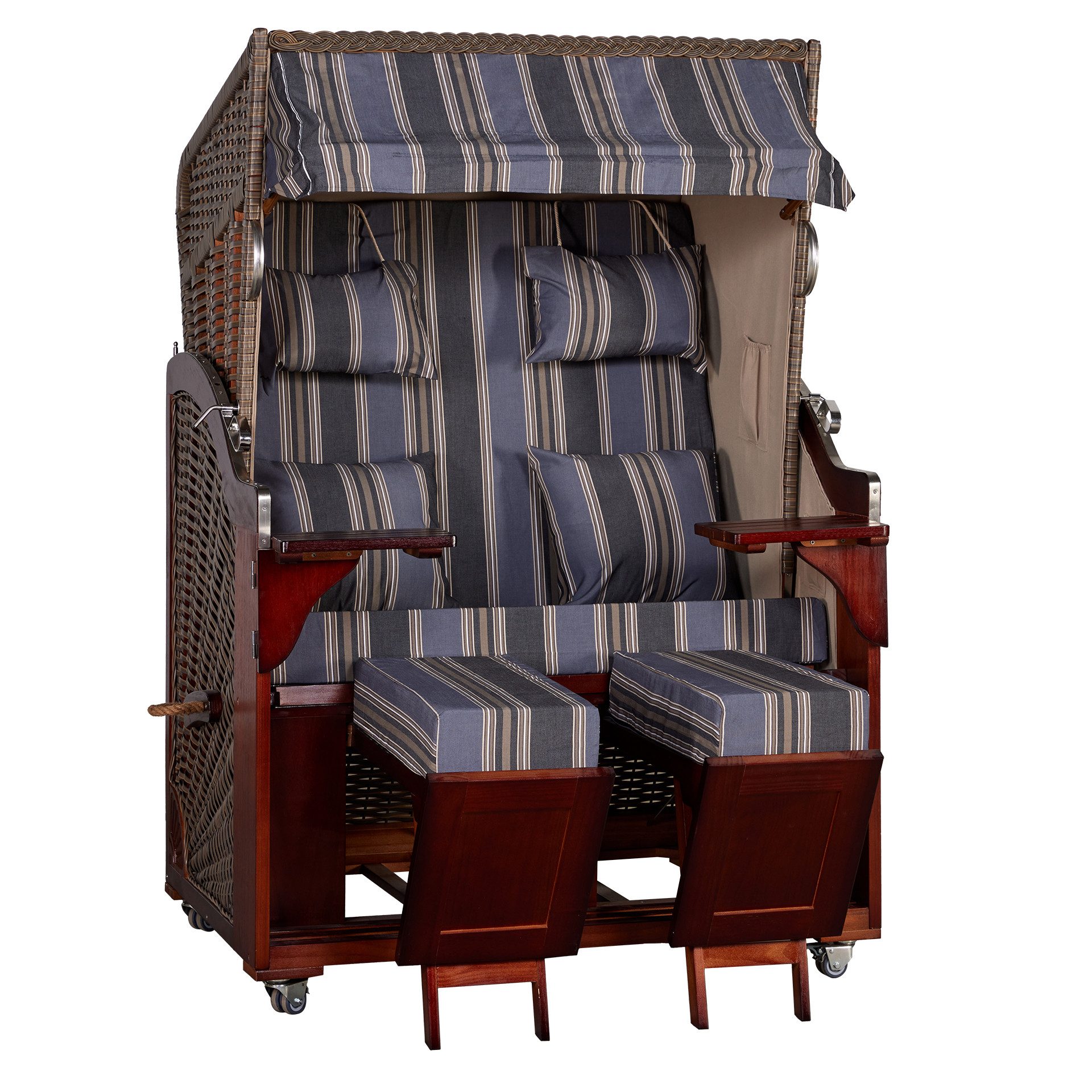 WebaVita Strandkorb Karibik 2-Sitzer Blau - FSC 100%, BxTxH: 123x90x170 cm, Strandkorb