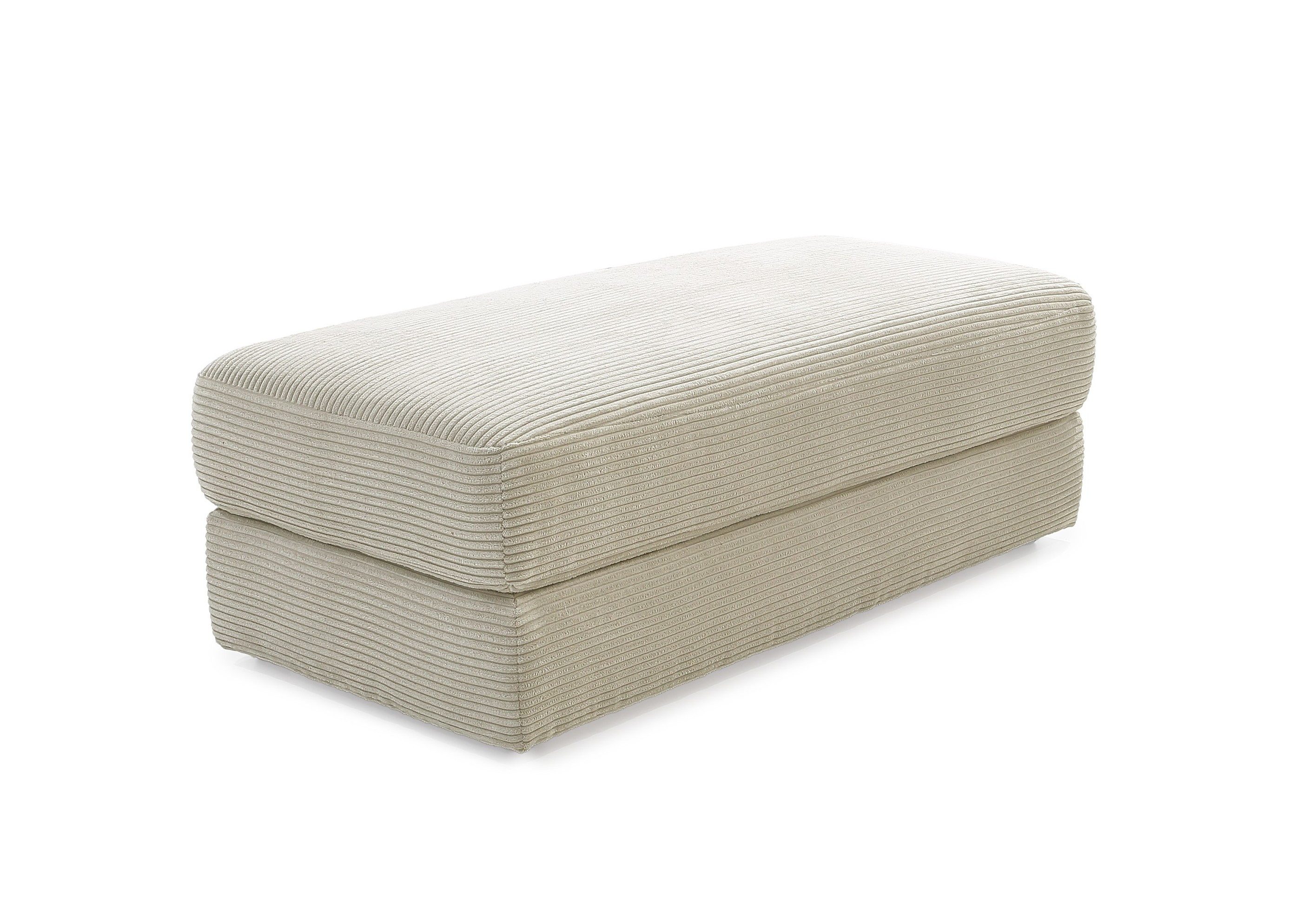 luma-home Polsterhocker 15257 (B124/T60/H40 cm, Bonellfederkern-Polsterung), Sitzbank Designerhocker, robuster Cord-Bezug Beige Grau