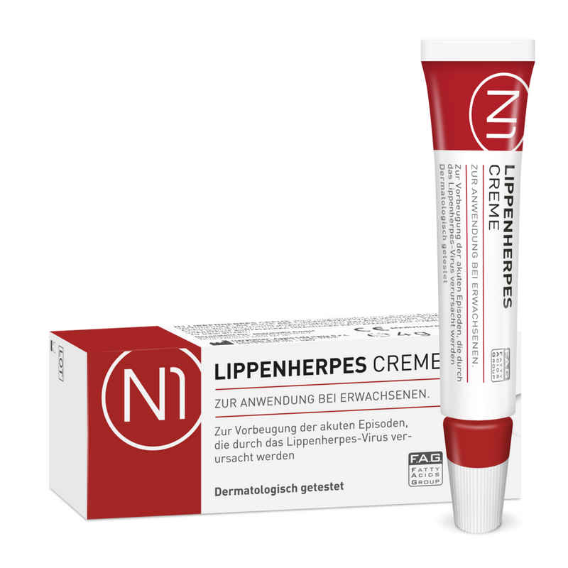 N1 Healthcare Lippencreme Herpes Creme bei Lippenherpes, wirkt sofort, patentiert, geöffnet 6 Monate haltbar