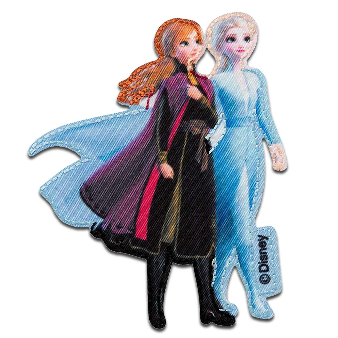 Disney Aufnäher Bügelbild, Aufbügler, Applikationen, Patches, Flicken, zum aufbügeln, Polyester, Frozen Anna + Elsa Eiskönigin - Größe: 8 x 6,3 cm