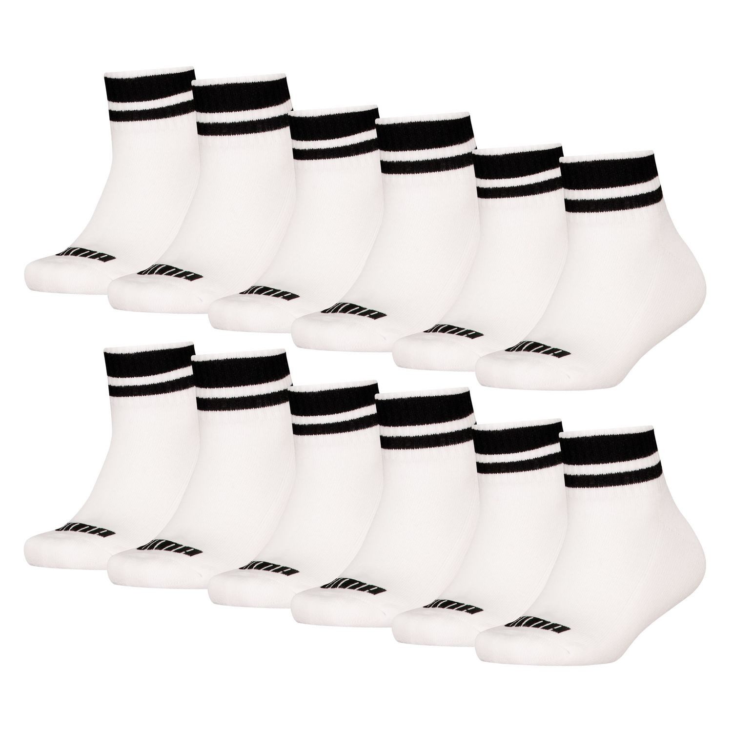 PUMA BODYWEAR Шкарпетки Clyde Cushioned Quarter (Set, 12-Paar) kurzer Schaft, gepolsterte Sohle, Logo, Schriftzug