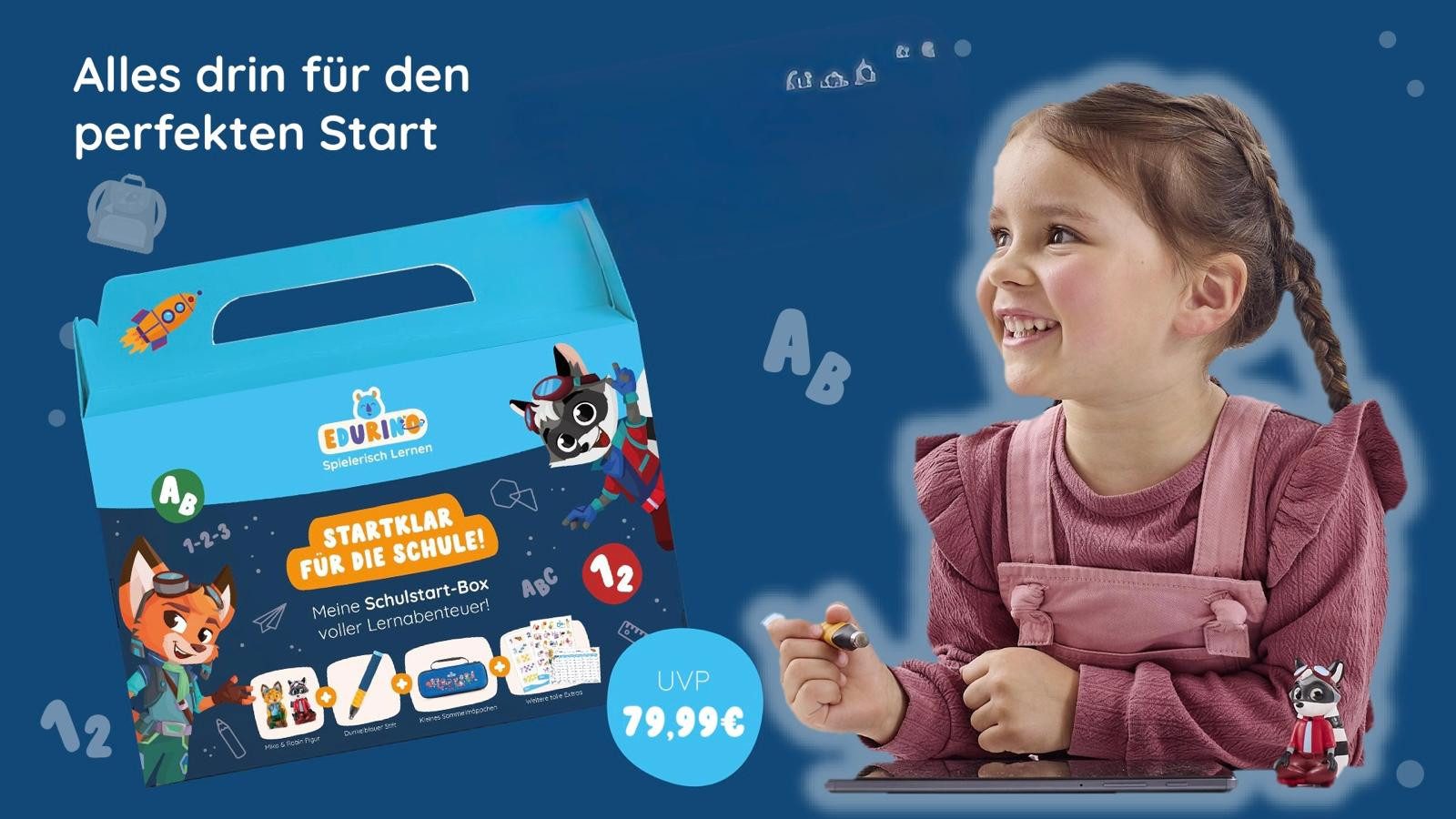 Edurino Lernspielzeug Schulstarterbundle Mika Robin Stift Sammelmäppchen Ex günstig online kaufen