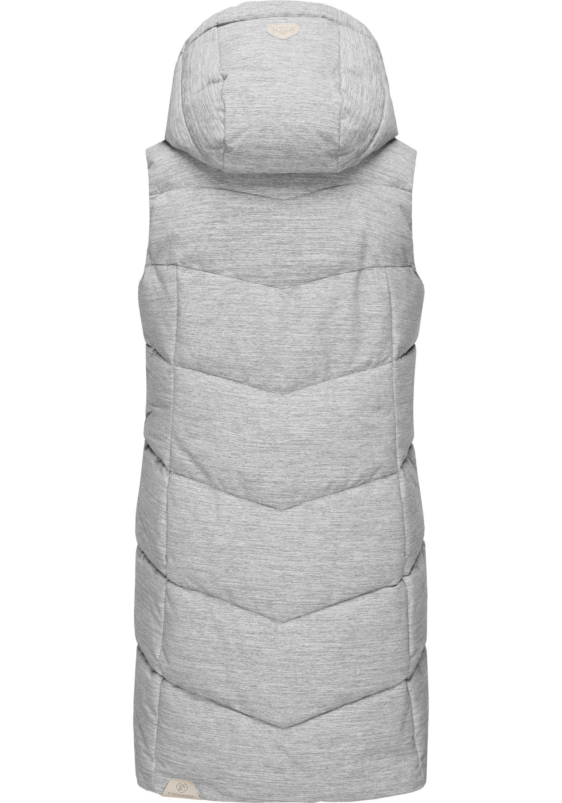 Ragwear Steppweste Pavla Vest stylische Winterweste mit Teddyfutter und Kapuze