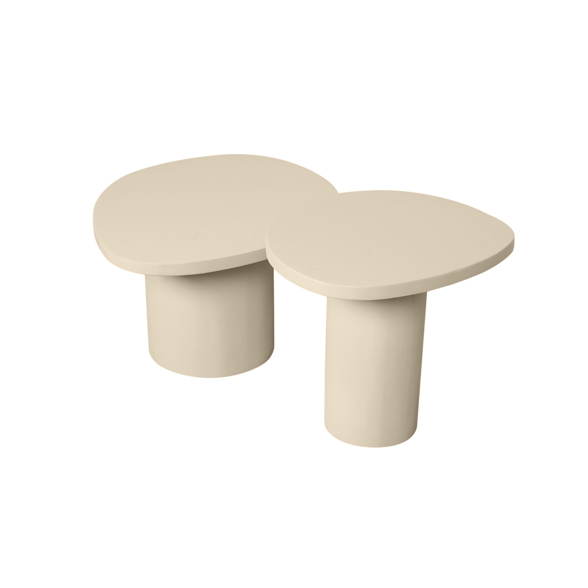 Villa Möbel Couchtisch Mireon (Packung, 1-St., 1 St. Couchtisch), 2er-Set Mangoholz massiv organische Form, Sand-Finish