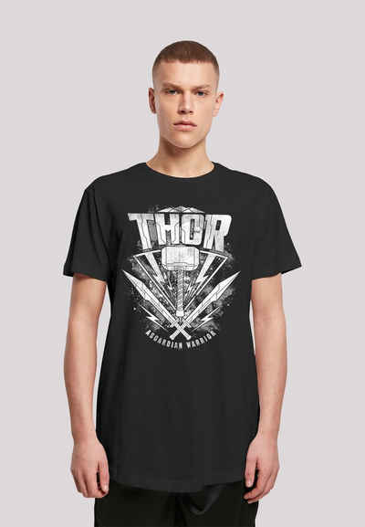 F4NT4STIC T-Shirt »Marvel Thor Ragnarok Thor Hammer Logo - Premium Superhelden Iron Man Captain America Hulk Thor Loki Punisher Spider-Man Venom Fan Merch« Herren,Premium Merch,Lang,Longshirt,Logo Print