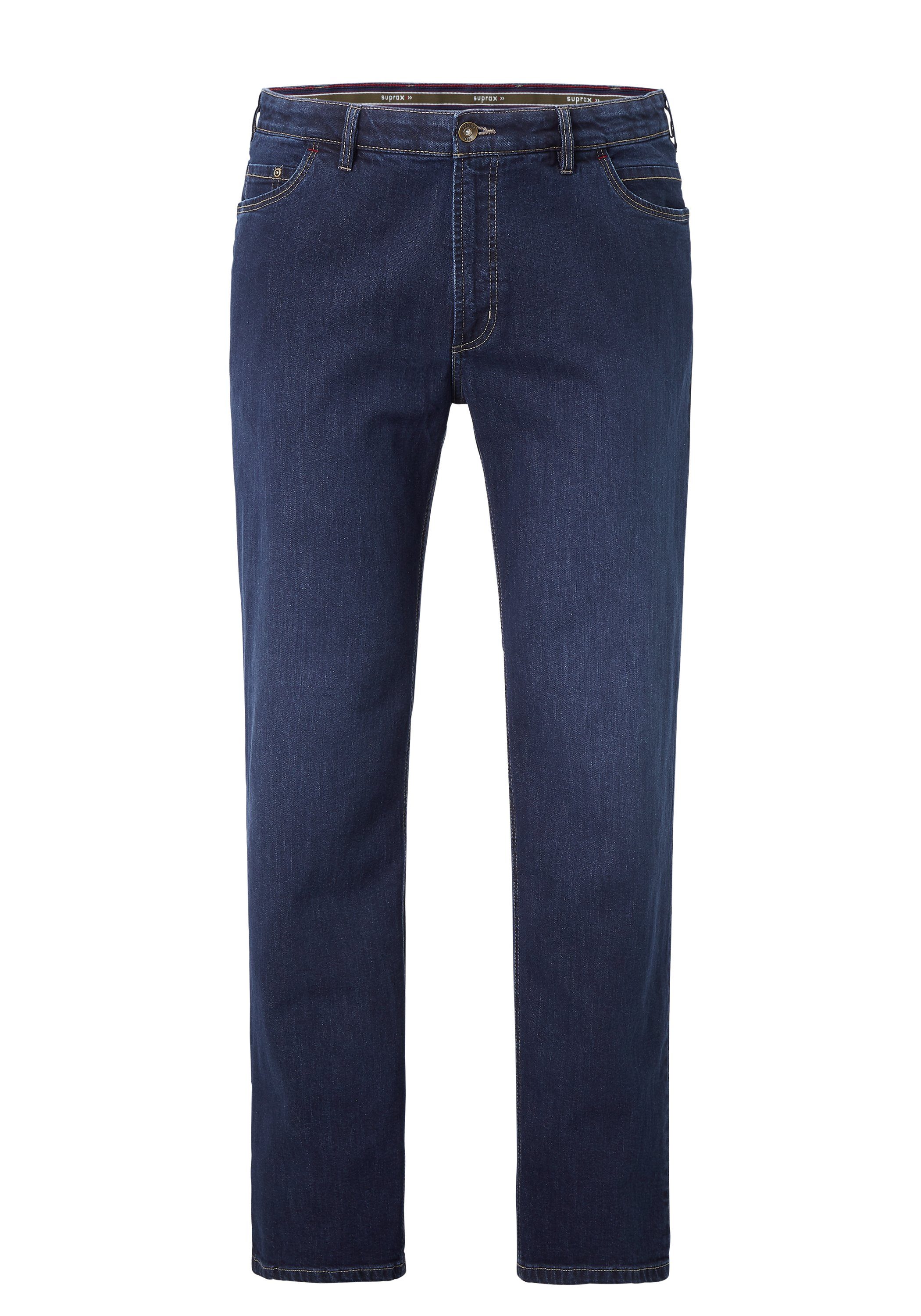 Suprax Komfort-Dehnbund mit stone elastischem Jeans Sicherheitstasche und Regular-fit-Jeans dark