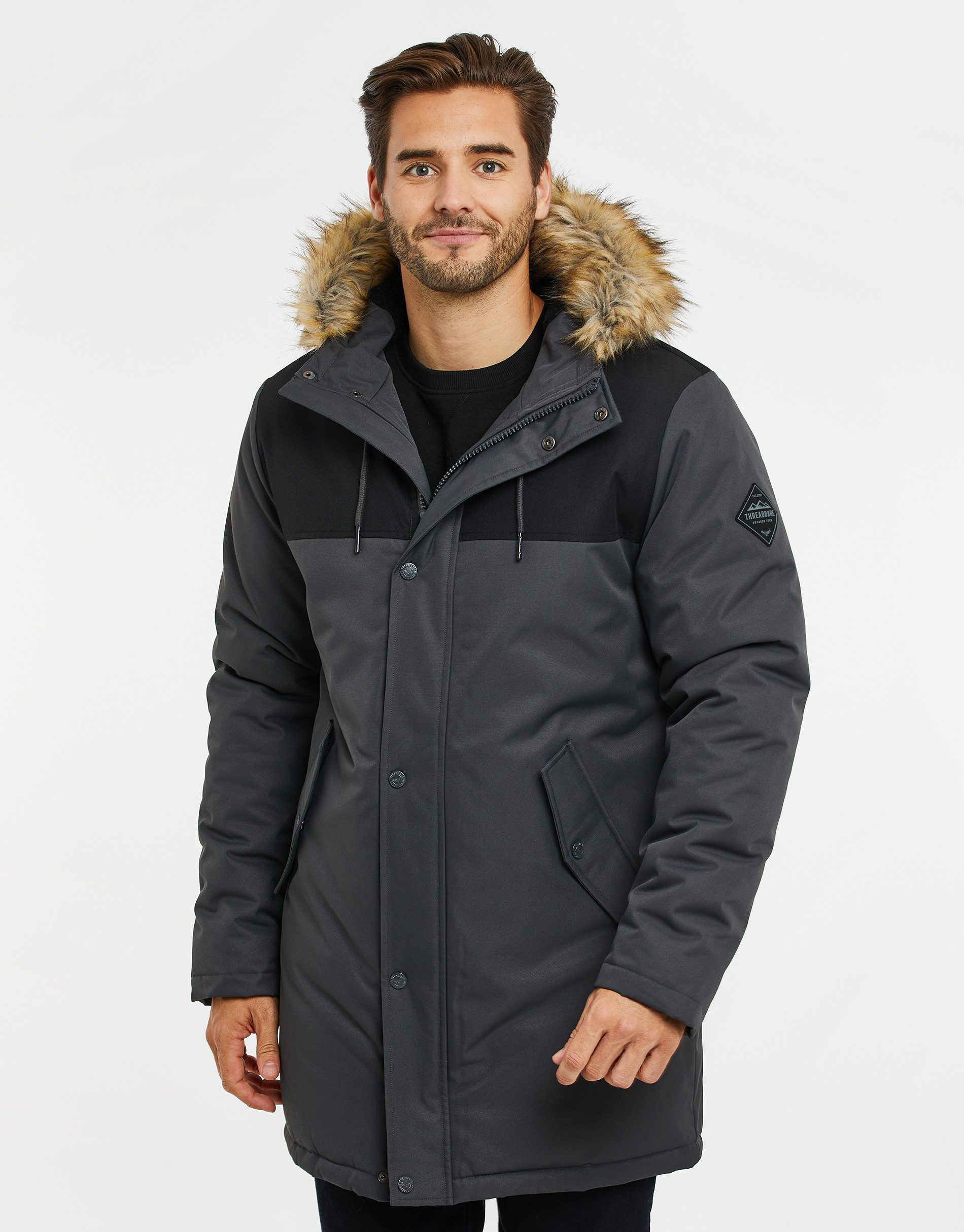 Threadbare Parka THB Jacket Parkston (1-St) mit Kunstfell-Kapuze