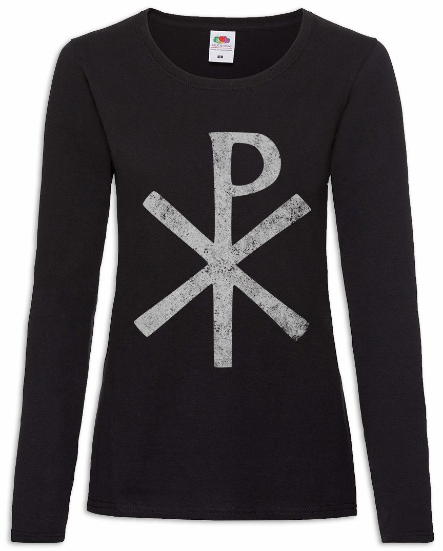 Langarmshirt Chi Rho Symbol Damen Langarmshirt Christusmonogramm Konstantinisches
