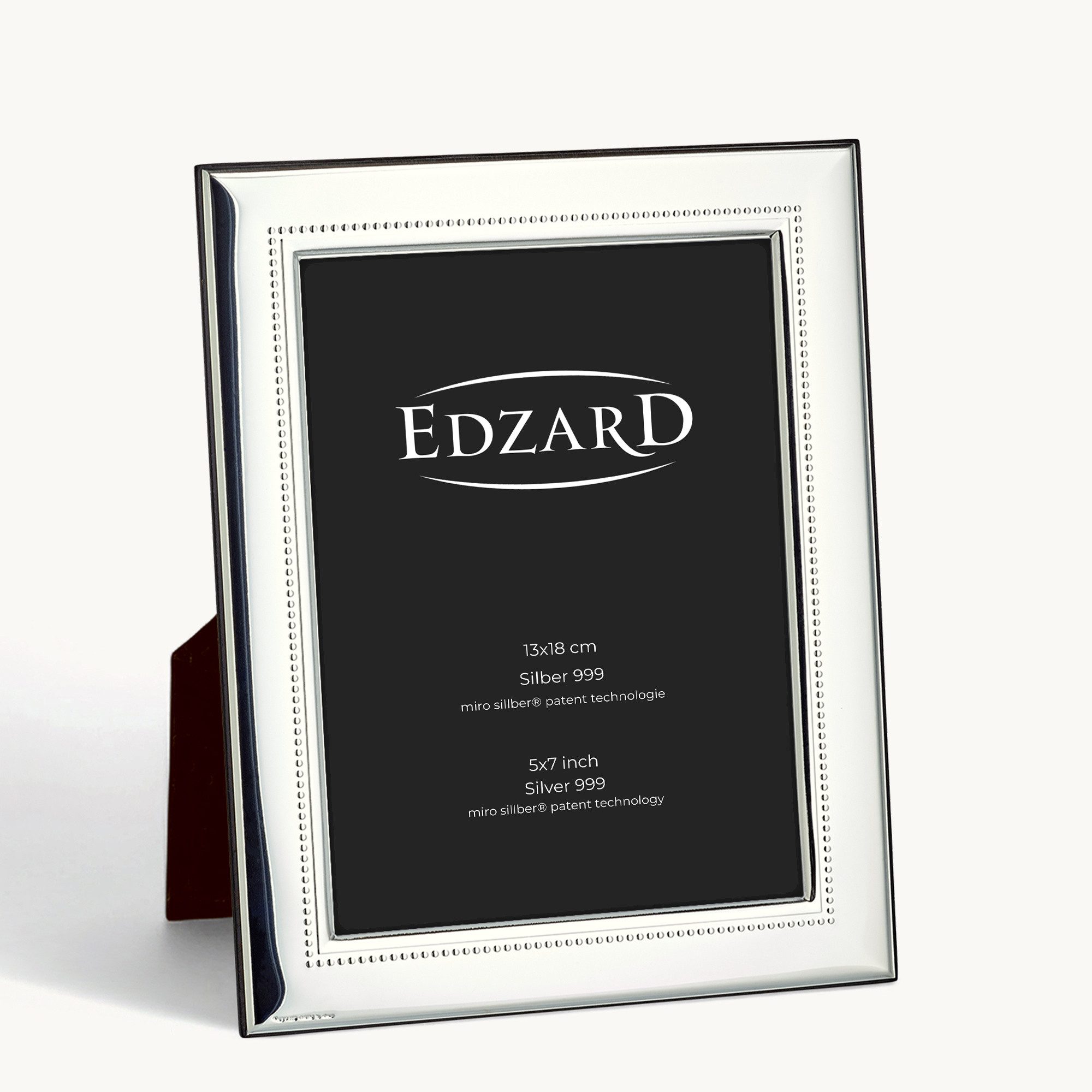 EDZARD Bilderrahmen Velletri, (13x18 cm), edel versilbert, anlaufgeschützt, Holzdekor-Rücken