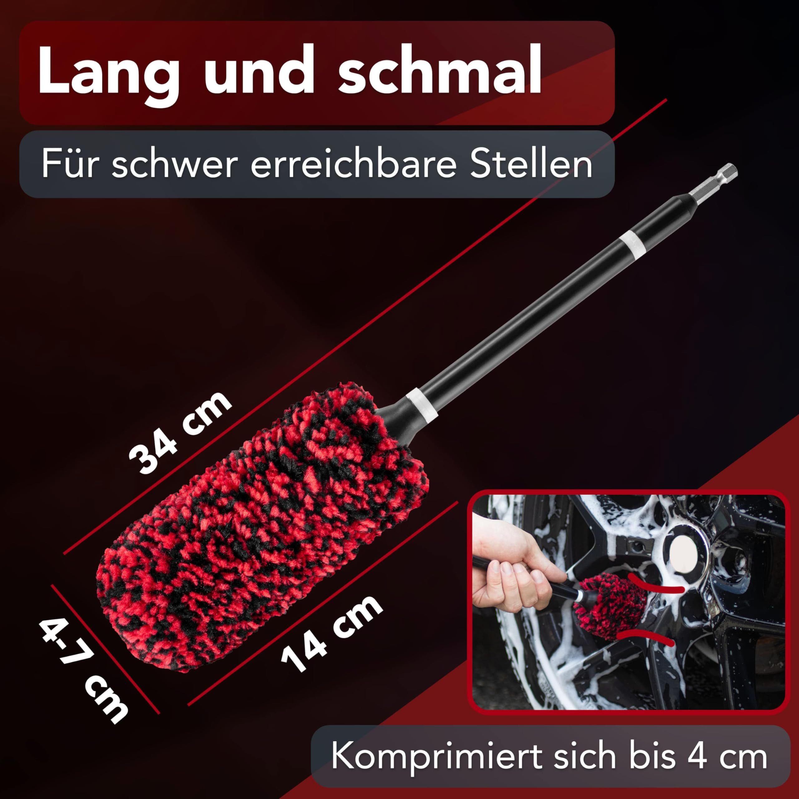 Laakfeld rim brush for cordless screwdrivers (fast & effortless cleaning), (top results with gentle & durable brush attachment for cordless screwdrivers), rim brush for drill, simple & durable