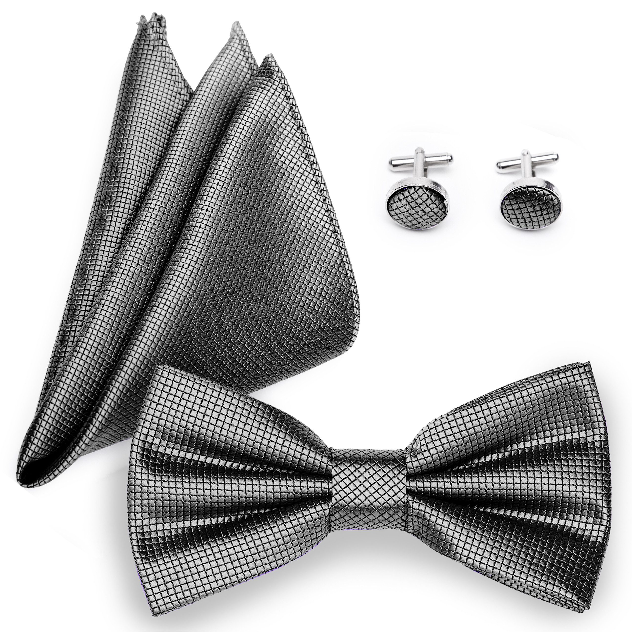 Ladeheid Fliege Einstecktuch Set Herren inkl. Manschettenknöpfe SETBHC 12cm günstig online kaufen