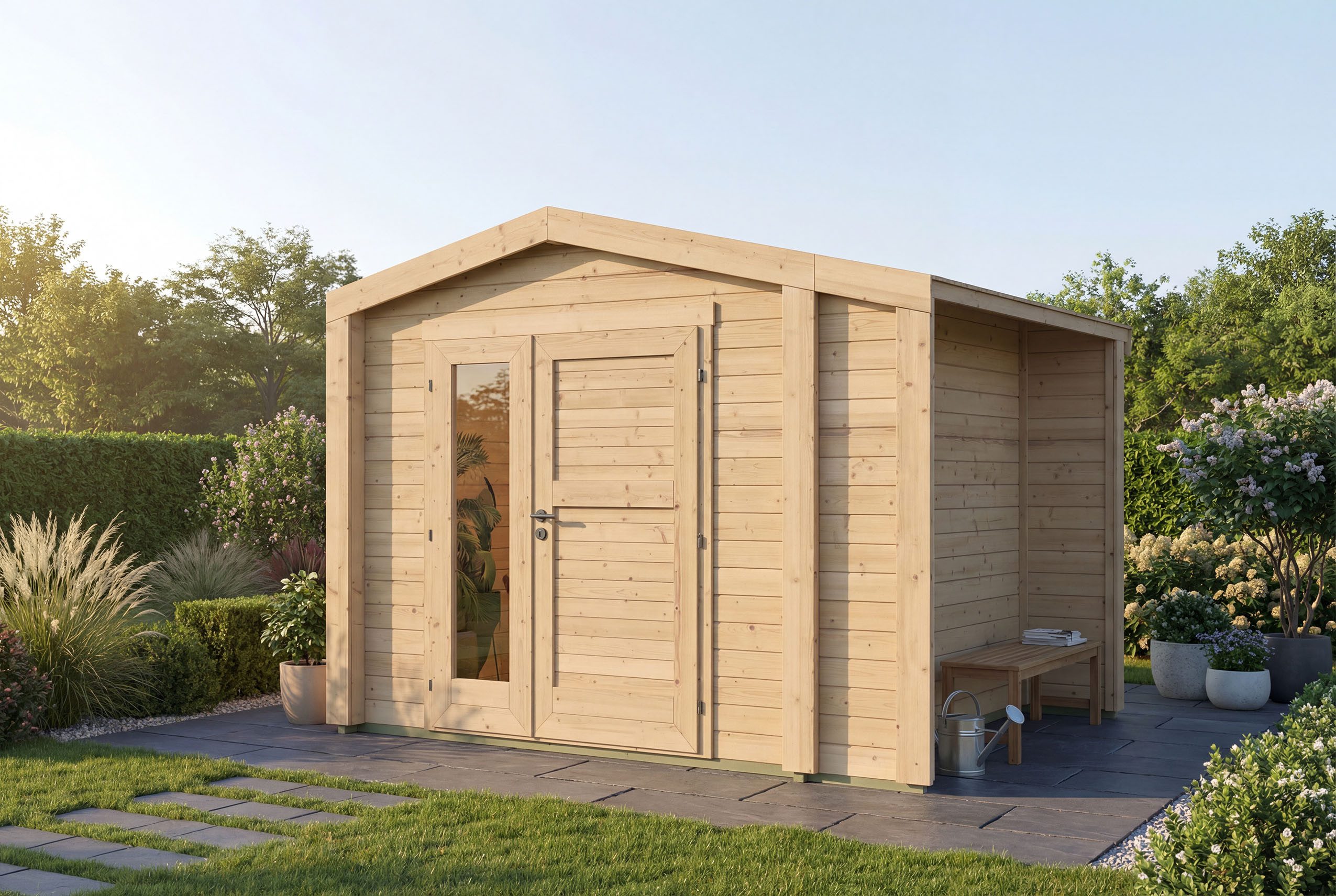 weka Gartenhaus Killarney, BxT: 311x263 cm, Doppeltür, 1 1/2 Seite mit Fenster