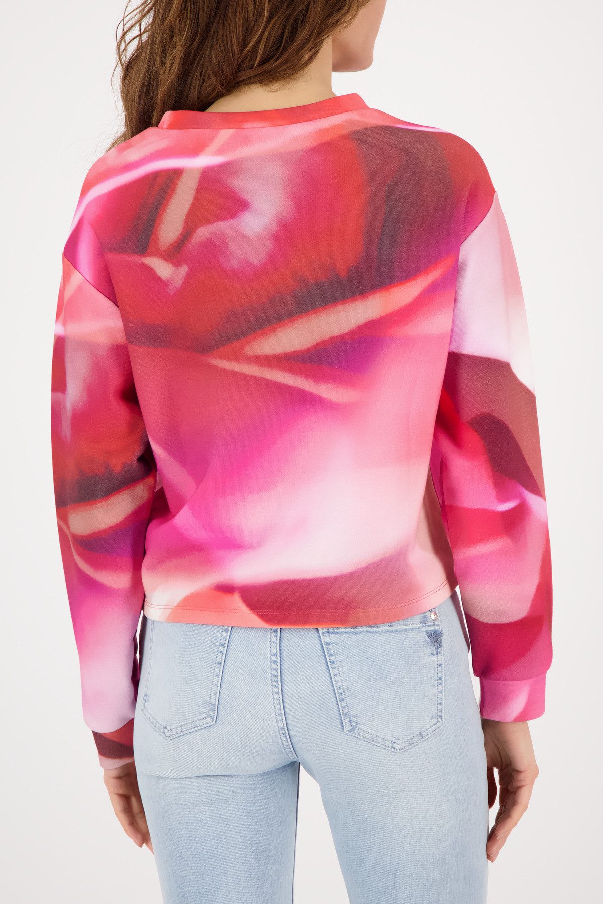 Monari Sweatshirt Sweatshirt Blume allover Regular fit mit Allover-Muster