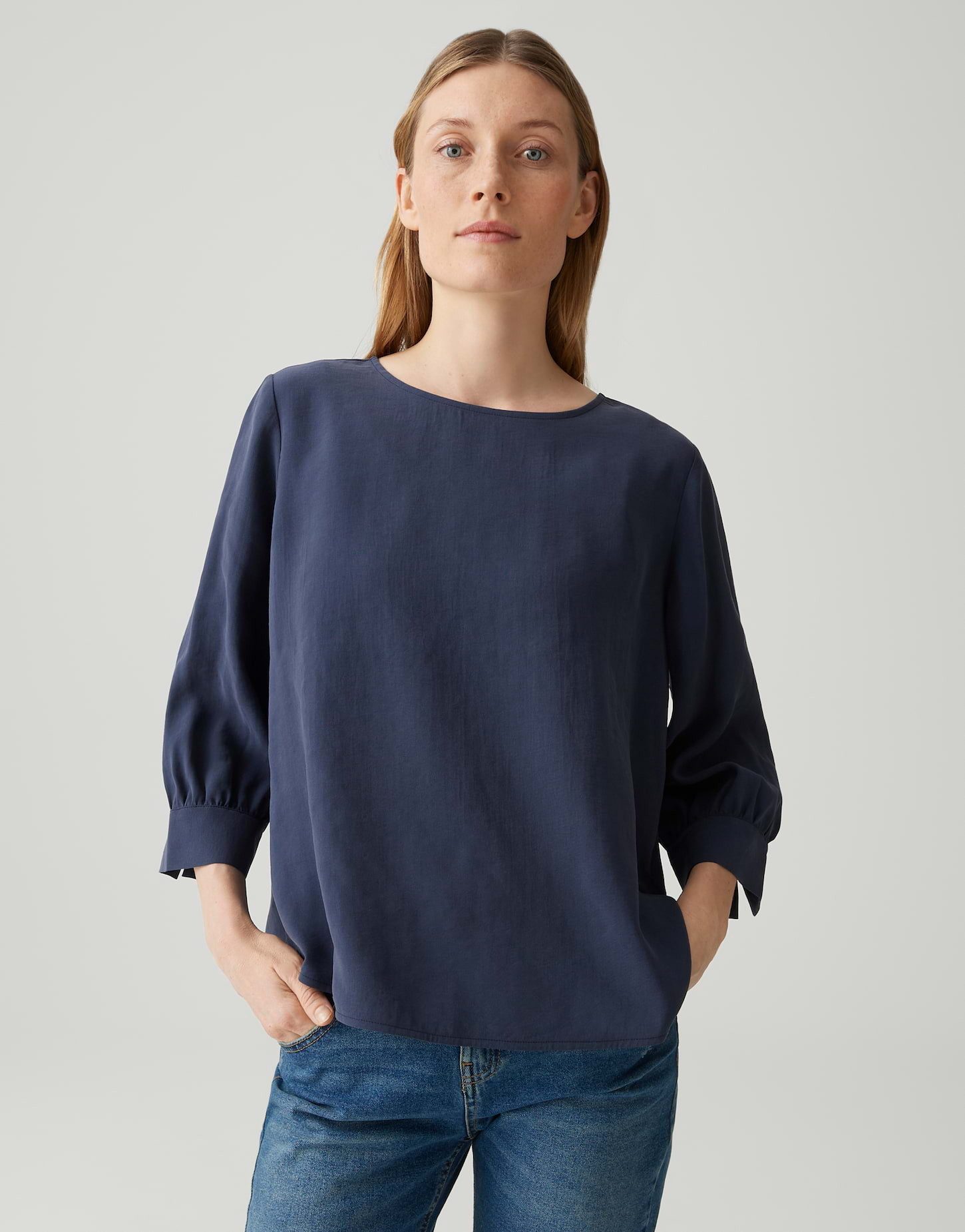 OPUS Shirtbluse Blusenshirt aus weichem Cotton Modal Mix Loose Fit